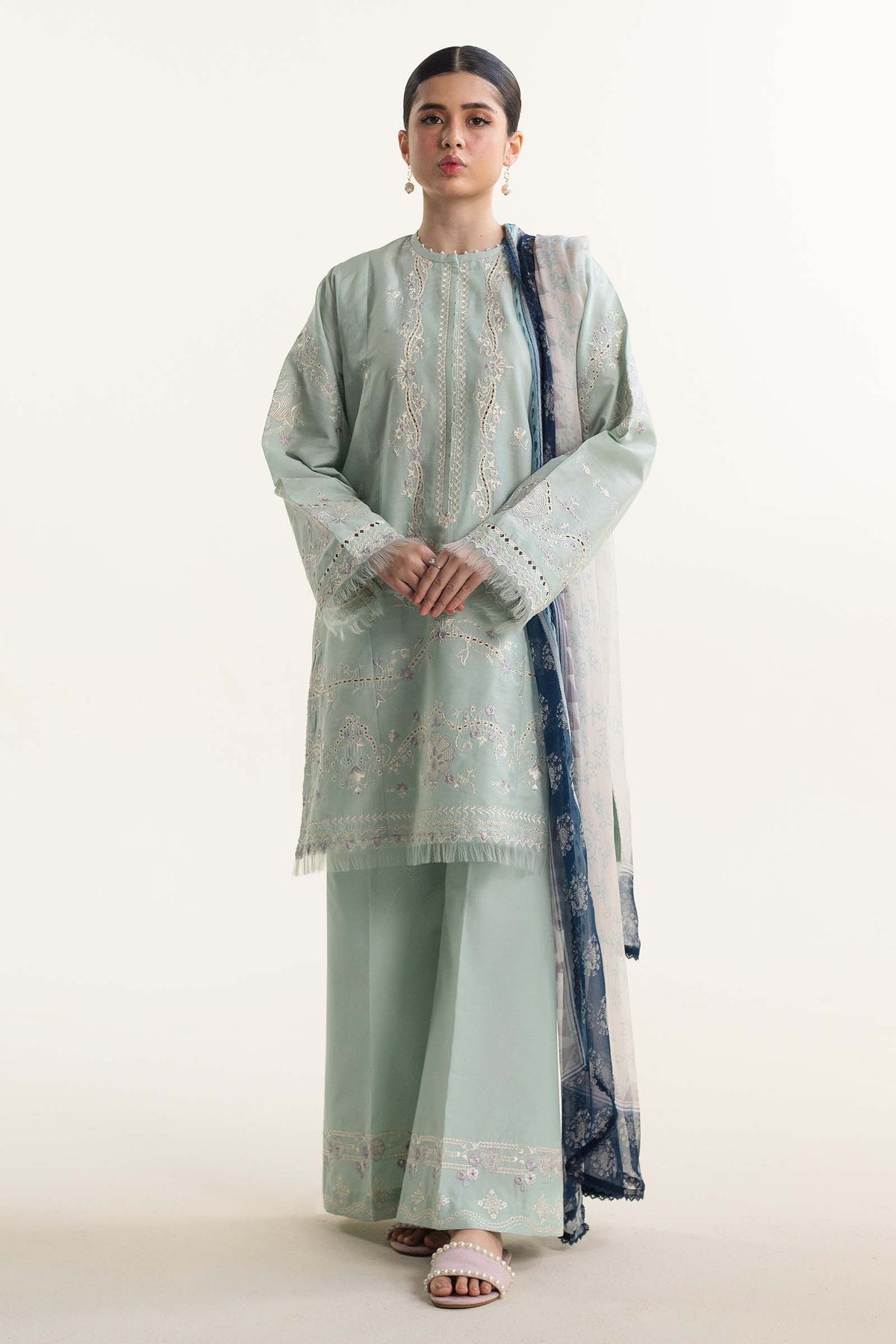 Zara Shahjahan | Coco Lawn Vol 2 | MIRA-8A - Designer Dress with Intricate embroidery and embellishments. Shop elegent wedding dress at Maria Faisal.