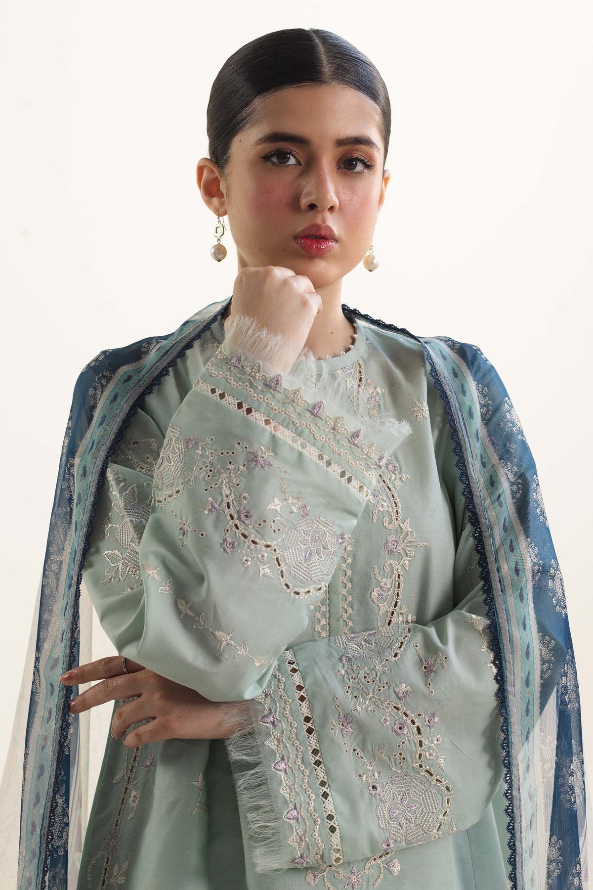 Zara Shahjahan | Coco Lawn Vol 2 | MIRA-8A - Designer Dress with Intricate embroidery and embellishments. Shop elegent wedding dress at Maria Faisal.