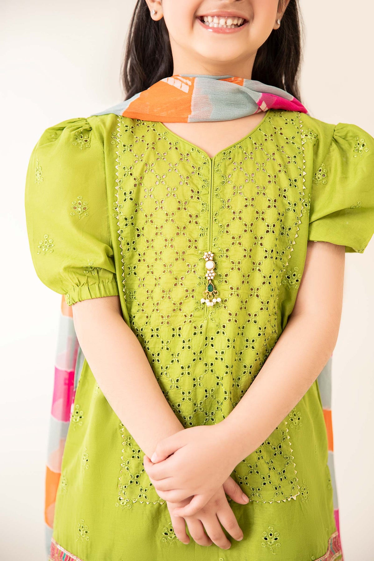 3 Piece Dyed Cambric Suit - Kids Clothes - available at Maria Faisal in UK and USA
