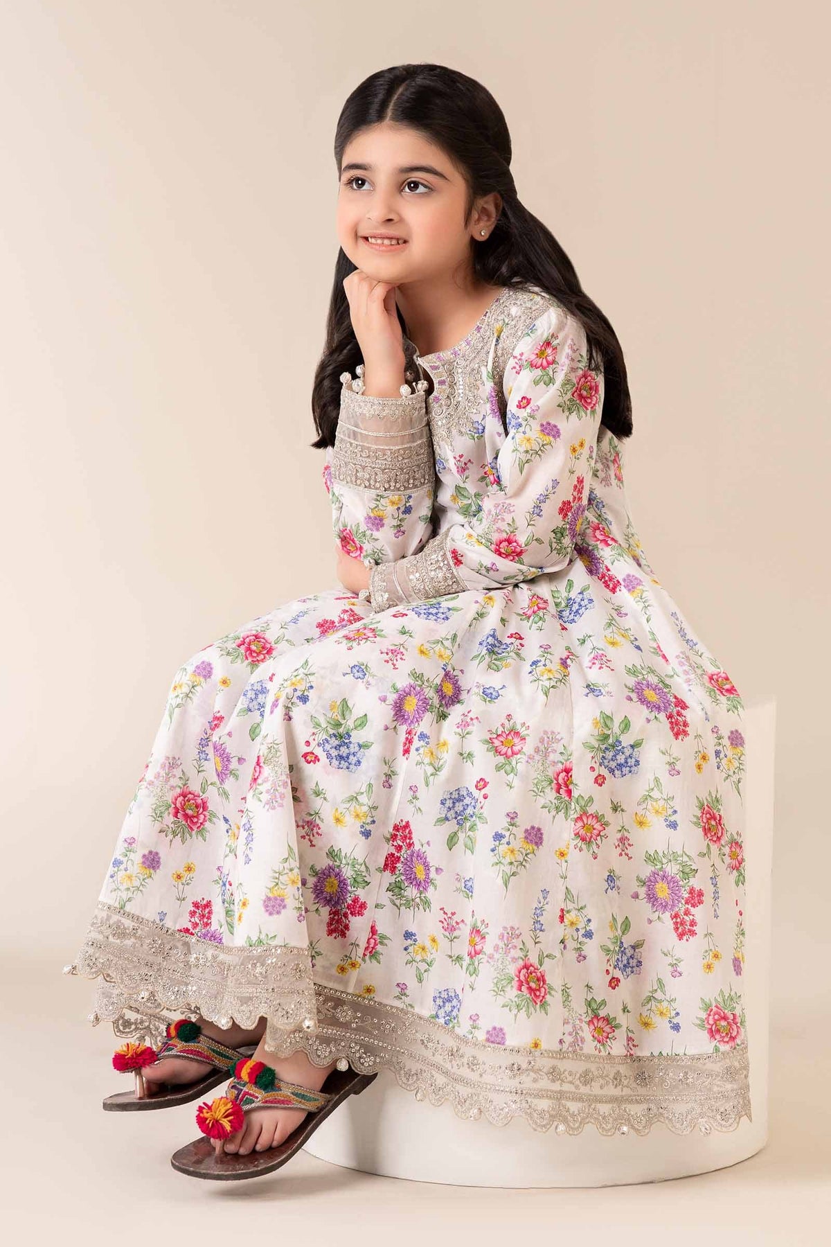 3 Piece Embroidered Lawn Suit - Kids Clothes - available at Maria Faisal in UK and USA
