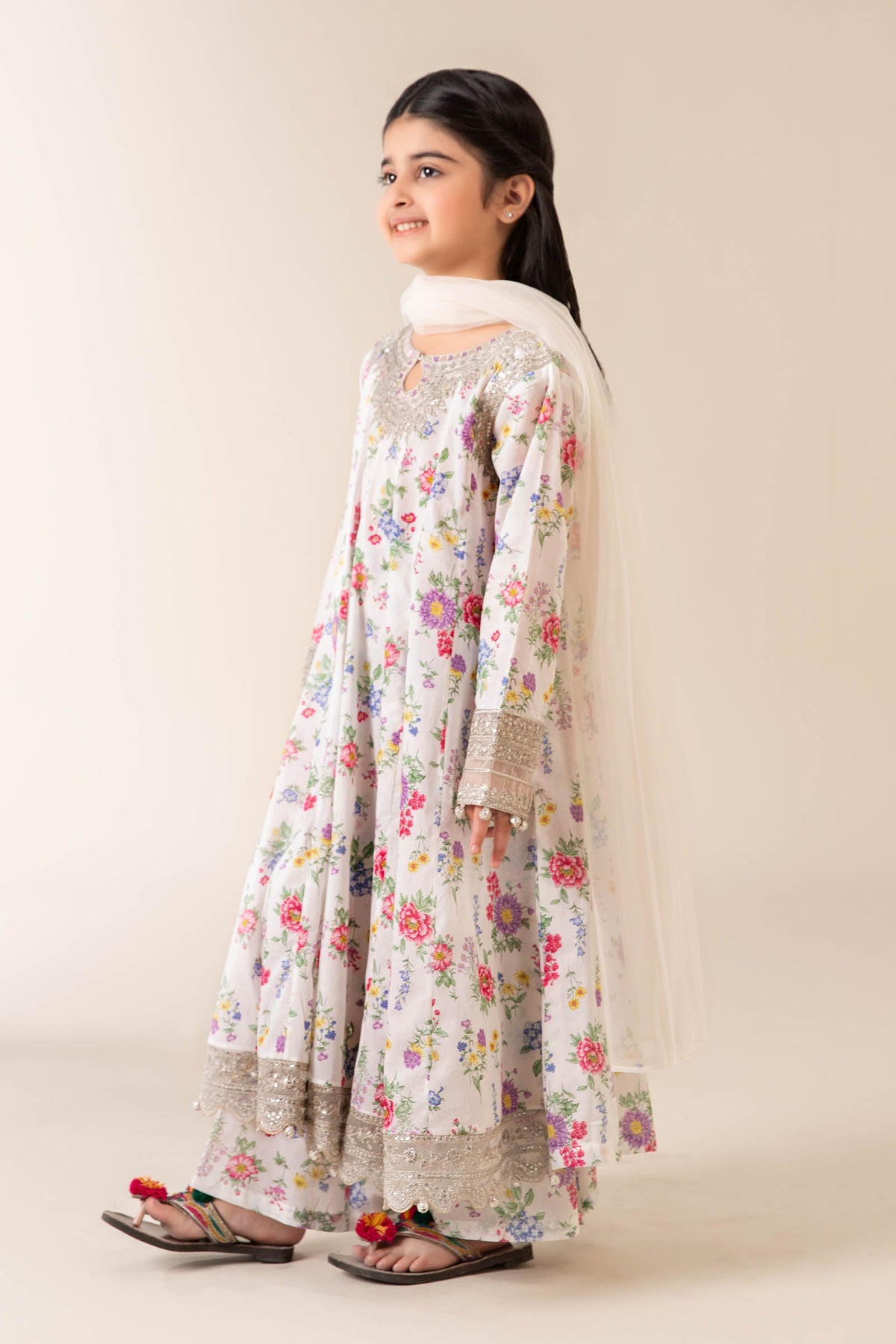 3 Piece Embroidered Lawn Suit - Kids Clothes - available at Maria Faisal in UK and USA