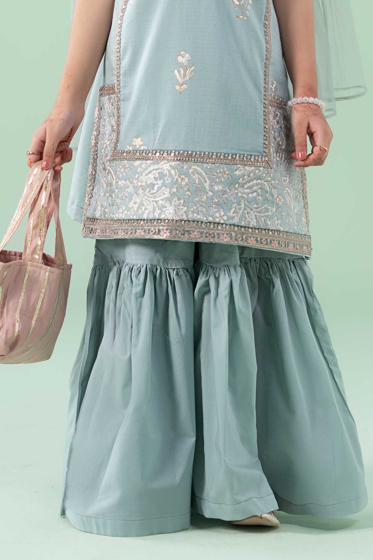 3 Piece Embroidered Dobby Suit - Kids Clothes - available at Maria Faisal in UK and USA