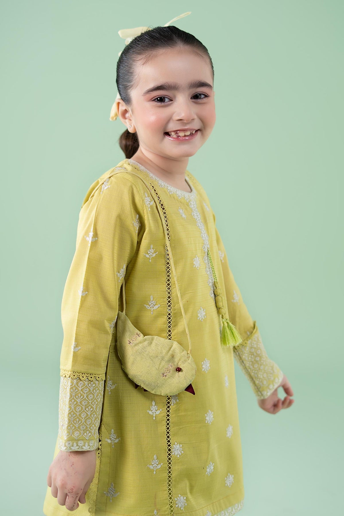3 Piece Embroidered Dobby Suit - Kids Clothes - available at Maria Faisal in UK and USA