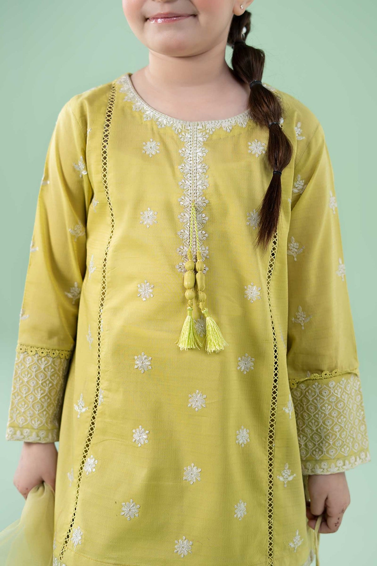 3 Piece Embroidered Dobby Suit - Kids Clothes - available at Maria Faisal in UK and USA