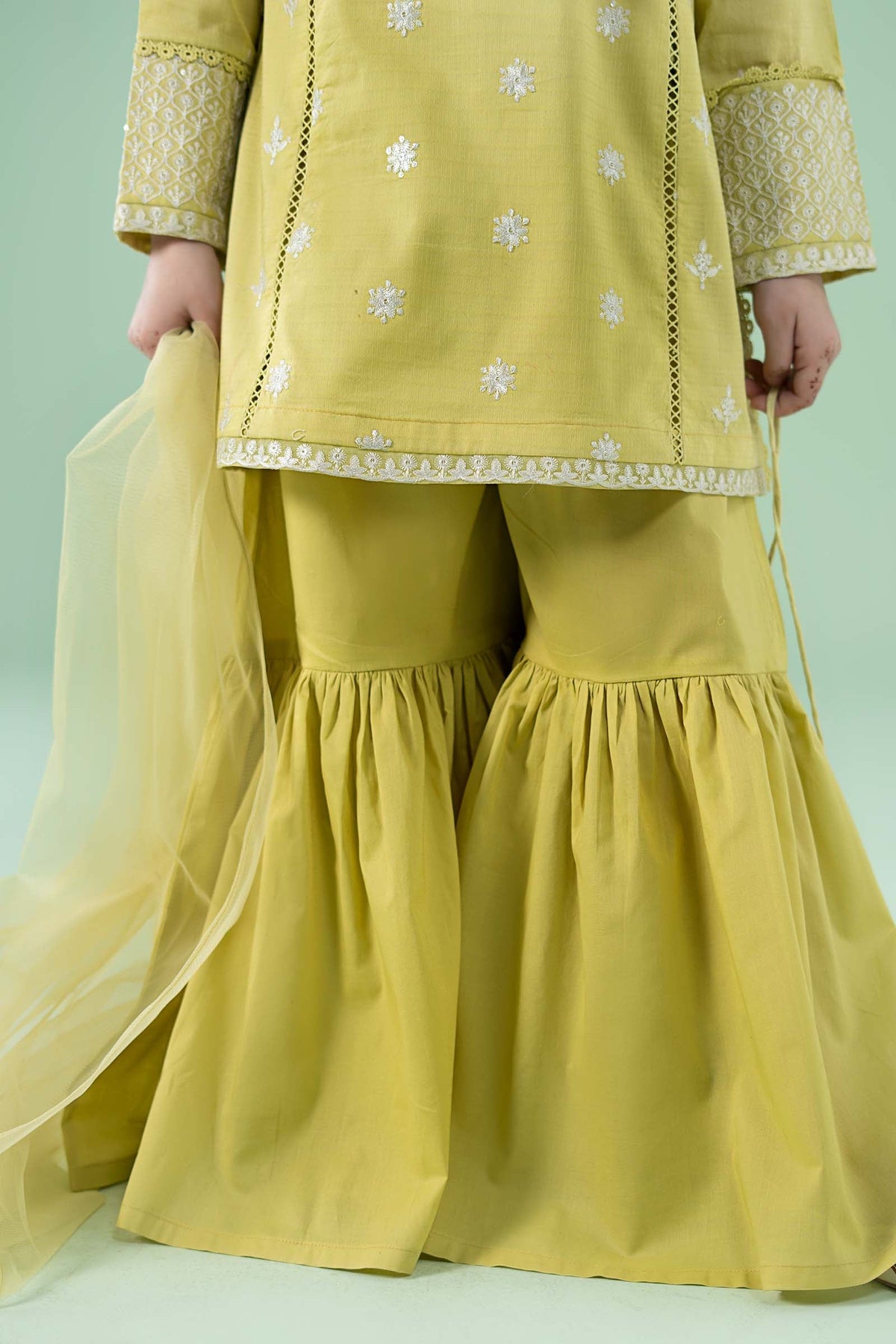 3 Piece Embroidered Dobby Suit - Kids Clothes - available at Maria Faisal in UK and USA