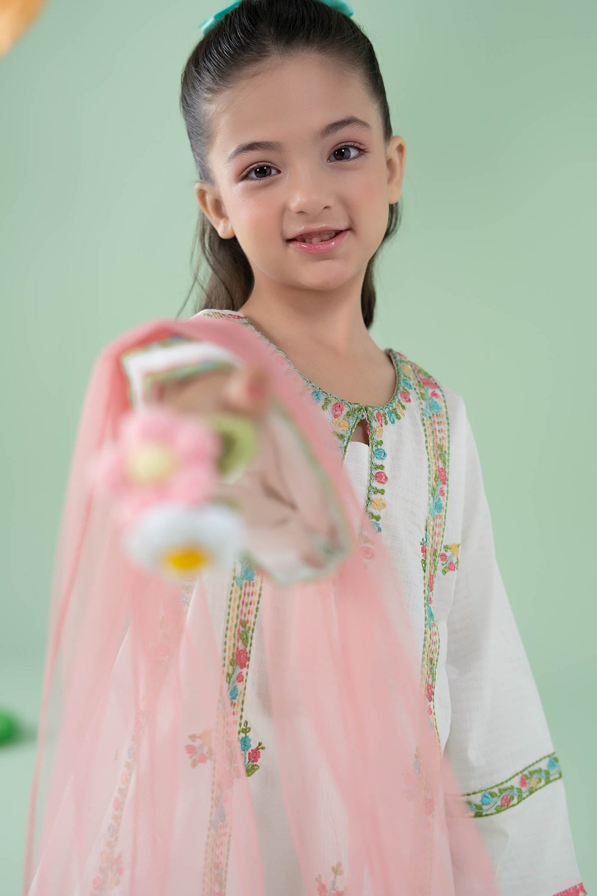 3 Piece Embroidered Dobby Suit - Kids Clothes - available at Maria Faisal in UK and USA