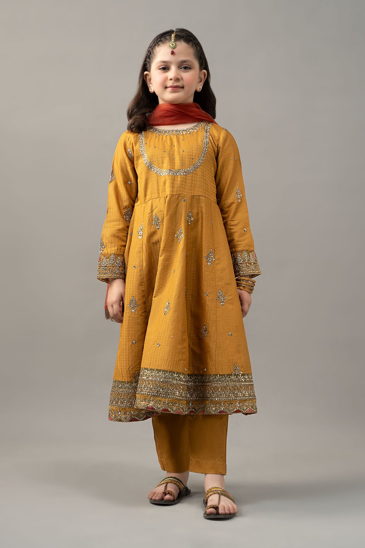 3 Piece Embroidered Dobby Lawn Suit - Kids Clothes - available at Maria Faisal in UK and USA