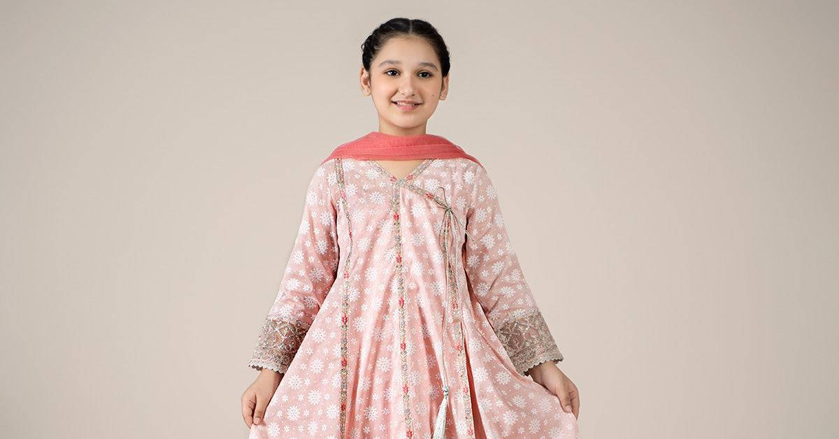 Maria B | 3 Piece Embroidered Lawn Suit | MKD-EF25-09 by Maria Faisal - Registered Vendor of : Maria B - type : Kids Clothes - 100% original wedding dresses