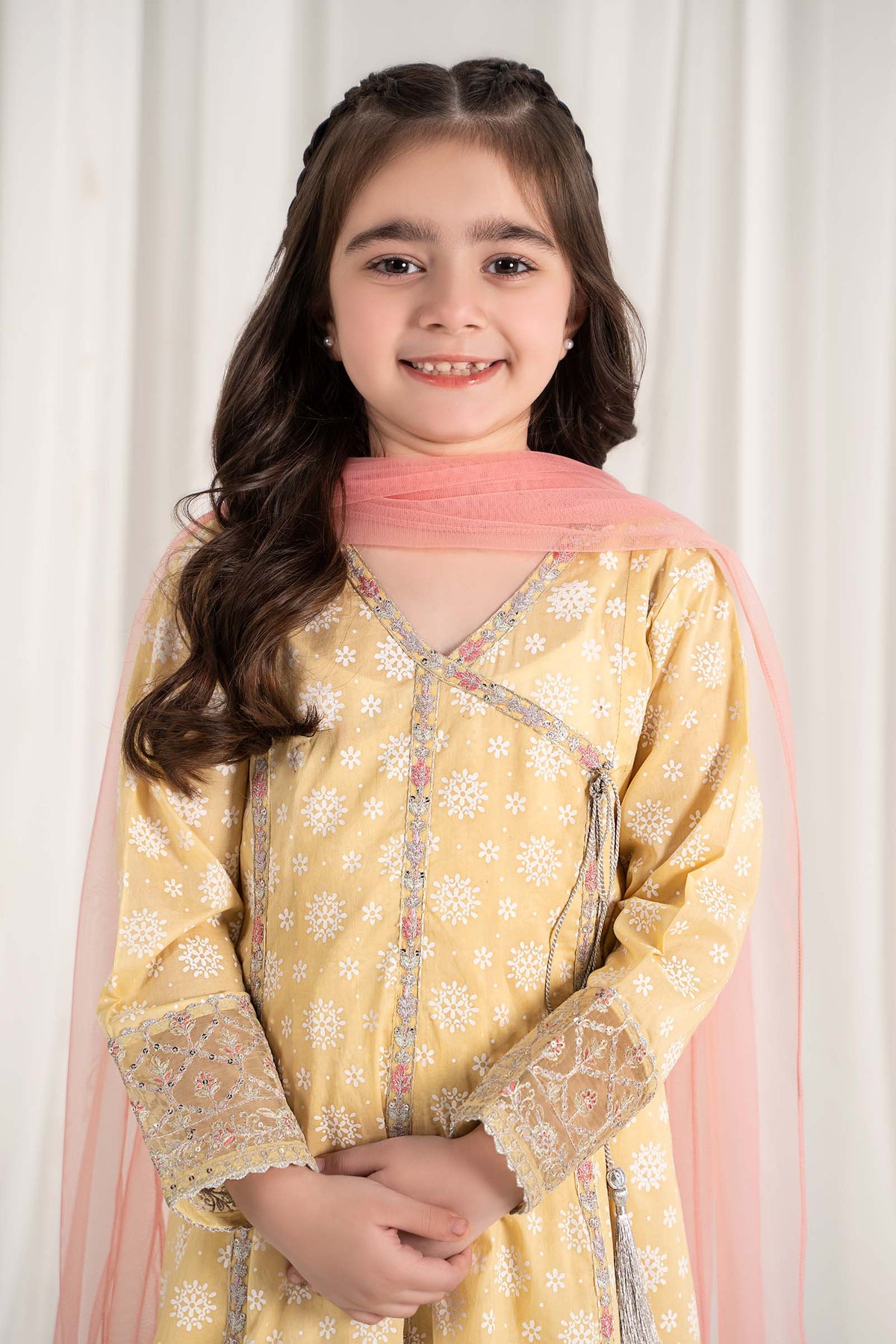 Maria B | 3 Piece Embroidered Lawn Suit | MKD-EF25-09 by Maria Faisal - Registered Vendor of : Maria B - type : Kids Clothes - 100% original wedding dresses
