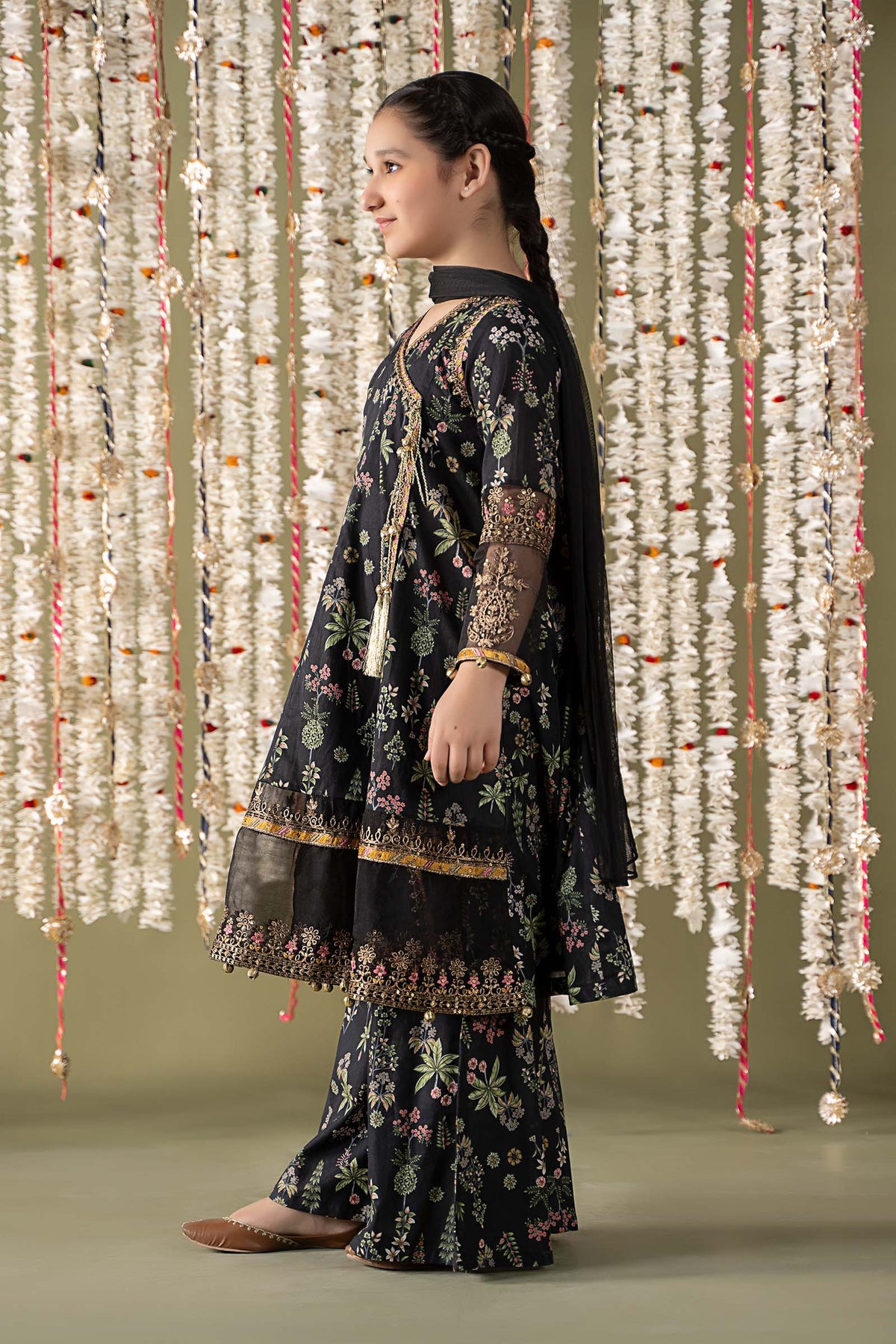 Maria B | 3 Piece Printed Lawn Suit | MKD-EF25-13 by Maria Faisal - Registered Vendor of : Maria B - type : Kids Clothes - 100% original wedding dresses