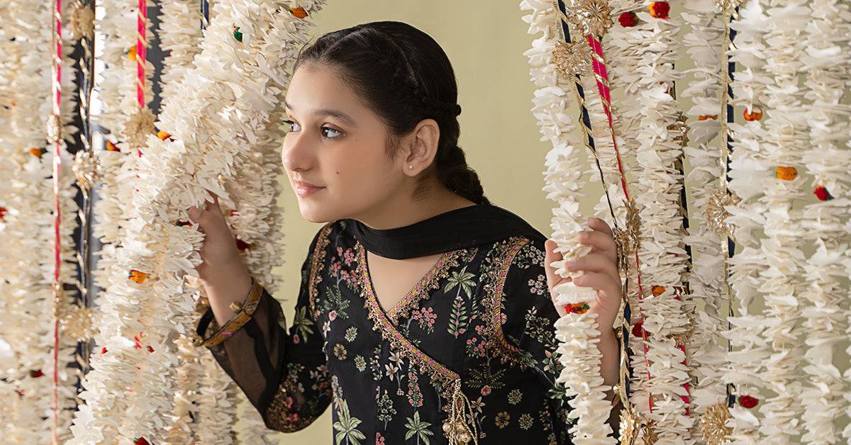 Maria B | 3 Piece Printed Lawn Suit | MKD-EF25-13 by Maria Faisal - Registered Vendor of : Maria B - type : Kids Clothes - 100% original wedding dresses