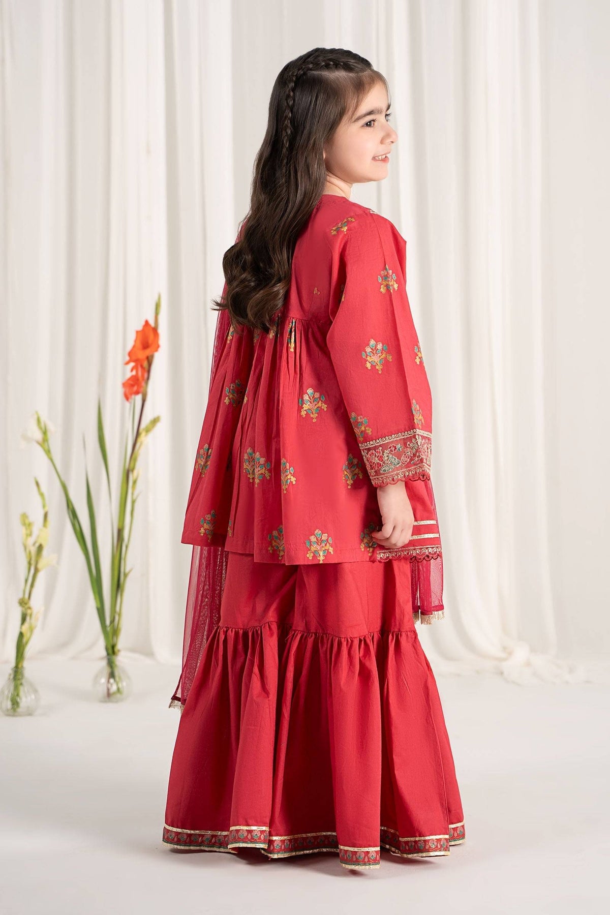 Maria B | 3 Piece Embroidered Lawn Suit | MKD-EF25-15 by Maria Faisal - Registered Vendor of : Maria B - type : Kids Clothes - 100% original wedding dresses
