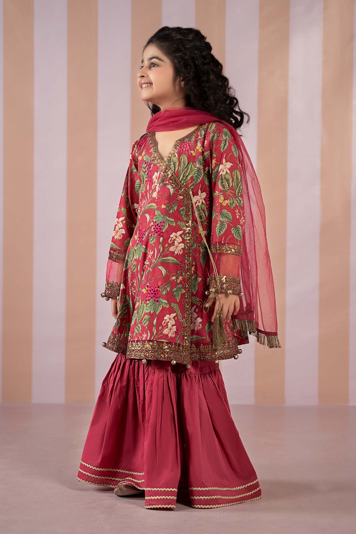 Maria B | 3 Piece Printed Lawn Suit | MKD-EF25-18 by Maria Faisal - Registered Vendor of : Maria B - type : Kids Clothes - 100% original wedding dresses