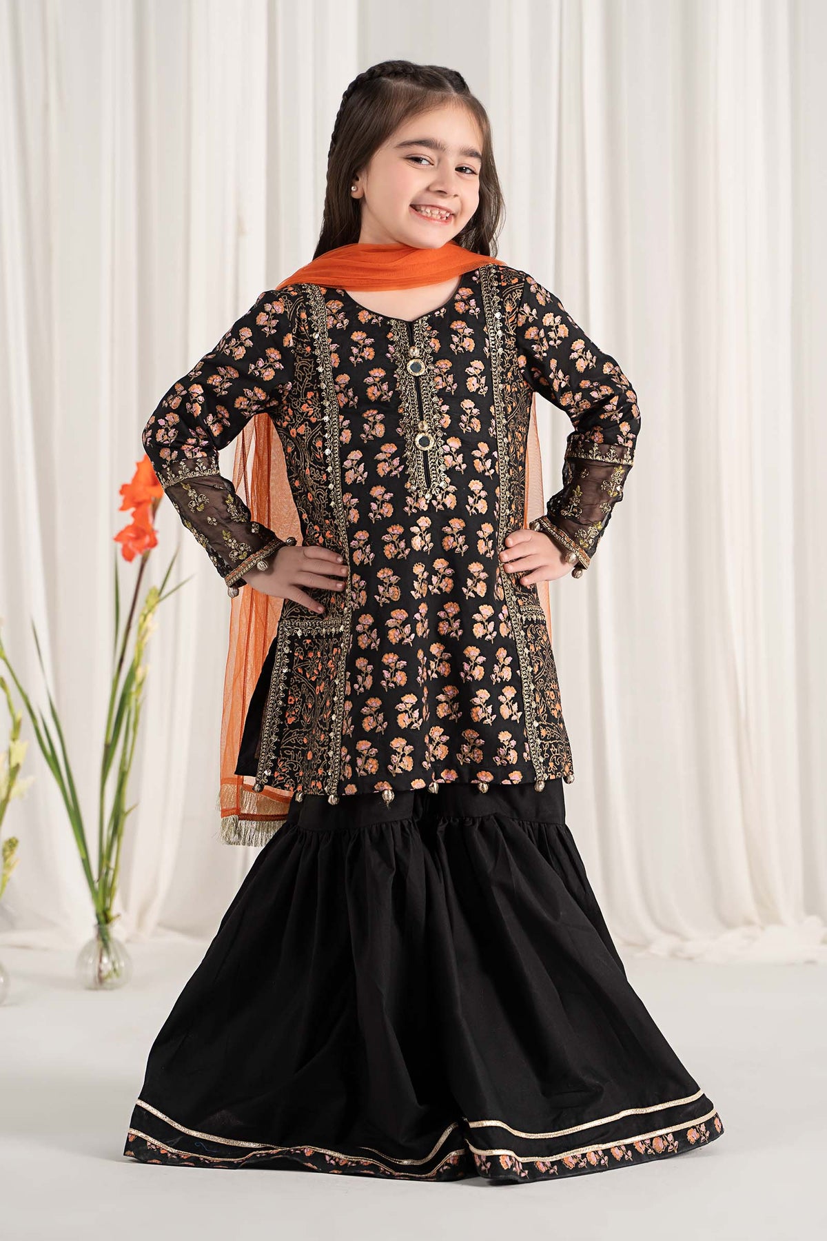 Maria B | 3 Piece Embroidered Lawn Suit | MKD-EF25-23 by Maria Faisal - Registered Vendor of : Maria B - type : Kids Clothes - 100% original wedding dresses
