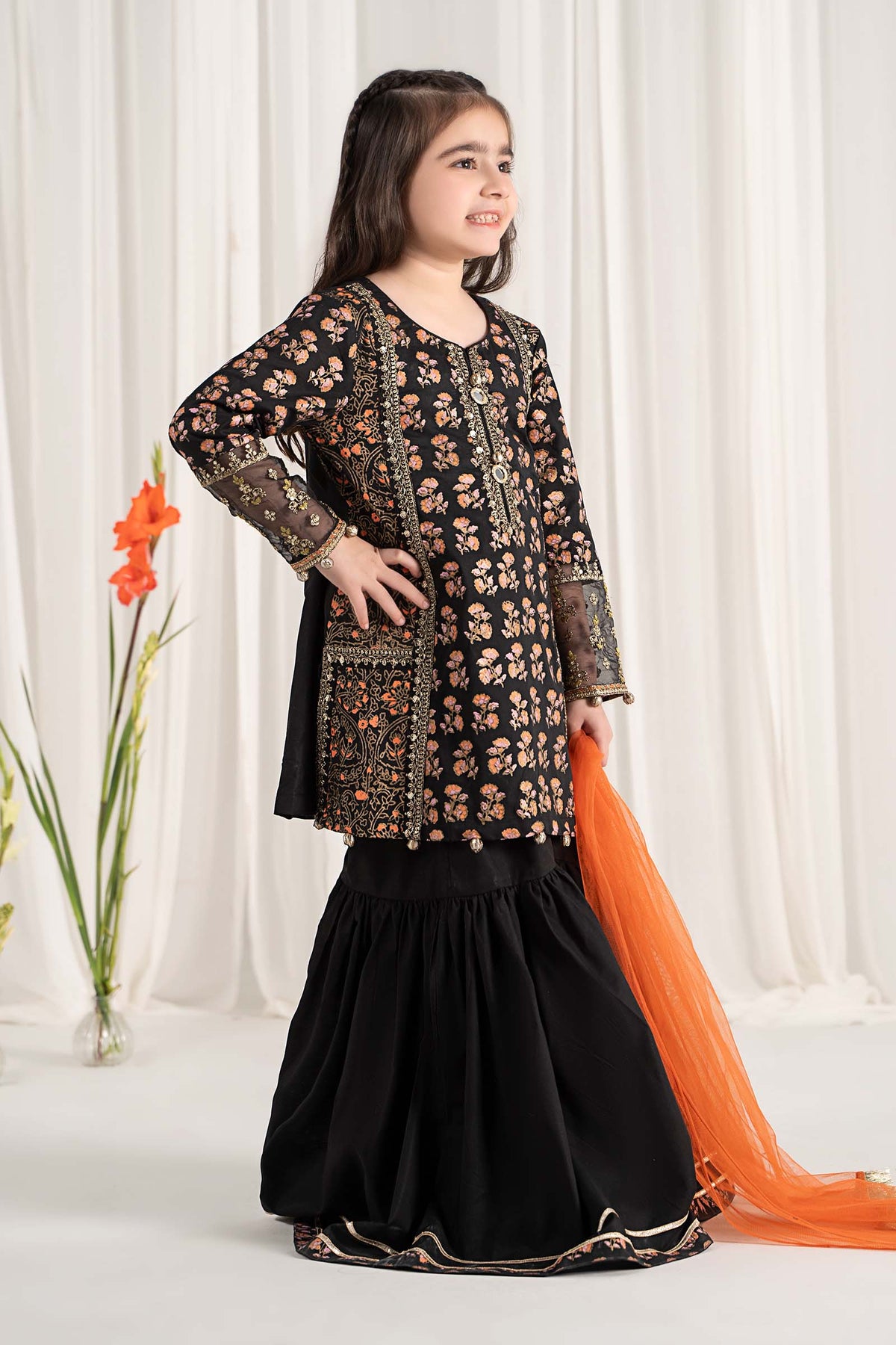 Maria B | 3 Piece Embroidered Lawn Suit | MKD-EF25-23 by Maria Faisal - Registered Vendor of : Maria B - type : Kids Clothes - 100% original wedding dresses