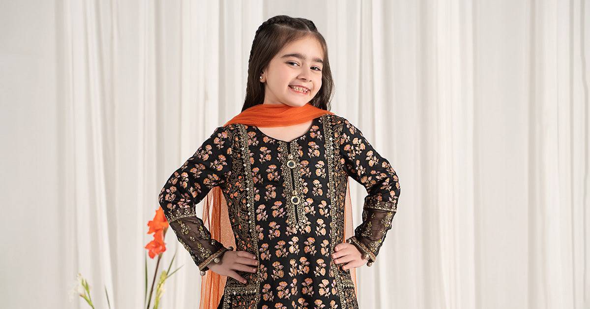 Maria B | 3 Piece Embroidered Lawn Suit | MKD-EF25-23 by Maria Faisal - Registered Vendor of : Maria B - type : Kids Clothes - 100% original wedding dresses