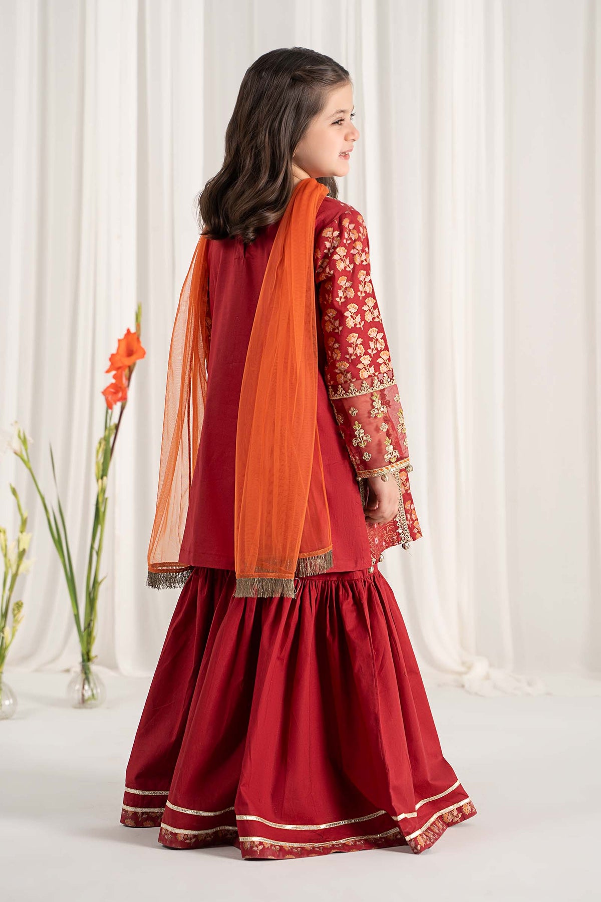 Maria B | 3 Piece Embroidered Lawn Suit | MKD-EF25-23 by Maria Faisal - Registered Vendor of : Maria B - type : Kids Clothes - 100% original wedding dresses