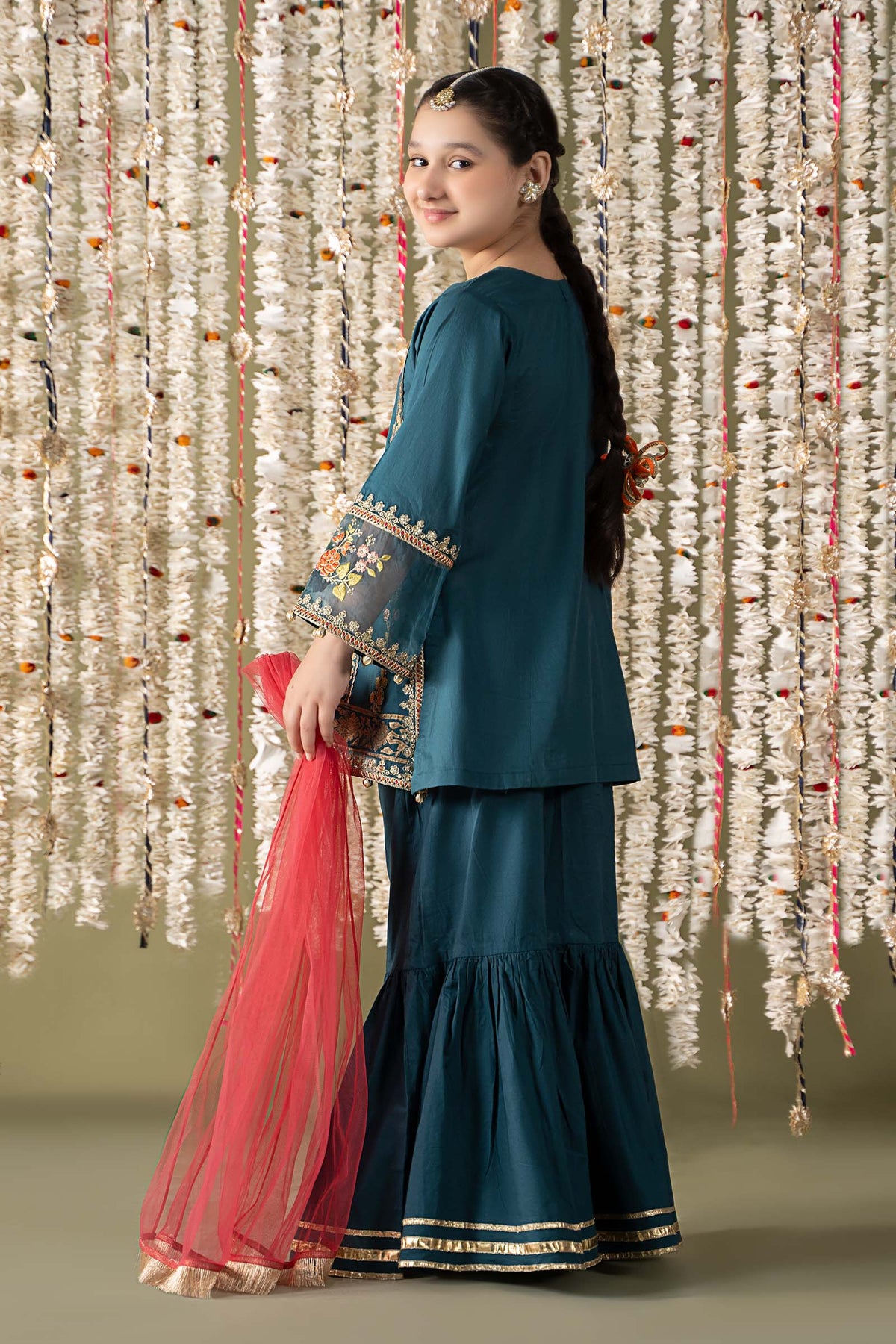 Maria B | 3 Piece Embroidered Lawn Suit | MKD-EF25-24 by Maria Faisal - Registered Vendor of : Maria B - type : Kids Clothes - 100% original wedding dresses