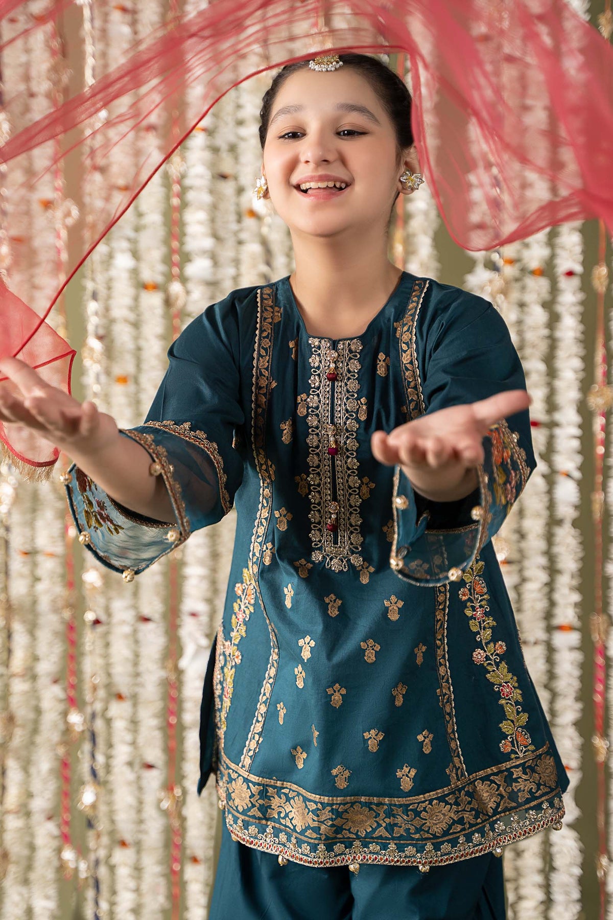 Maria B | 3 Piece Embroidered Lawn Suit | MKD-EF25-24 by Maria Faisal - Registered Vendor of : Maria B - type : Kids Clothes - 100% original wedding dresses