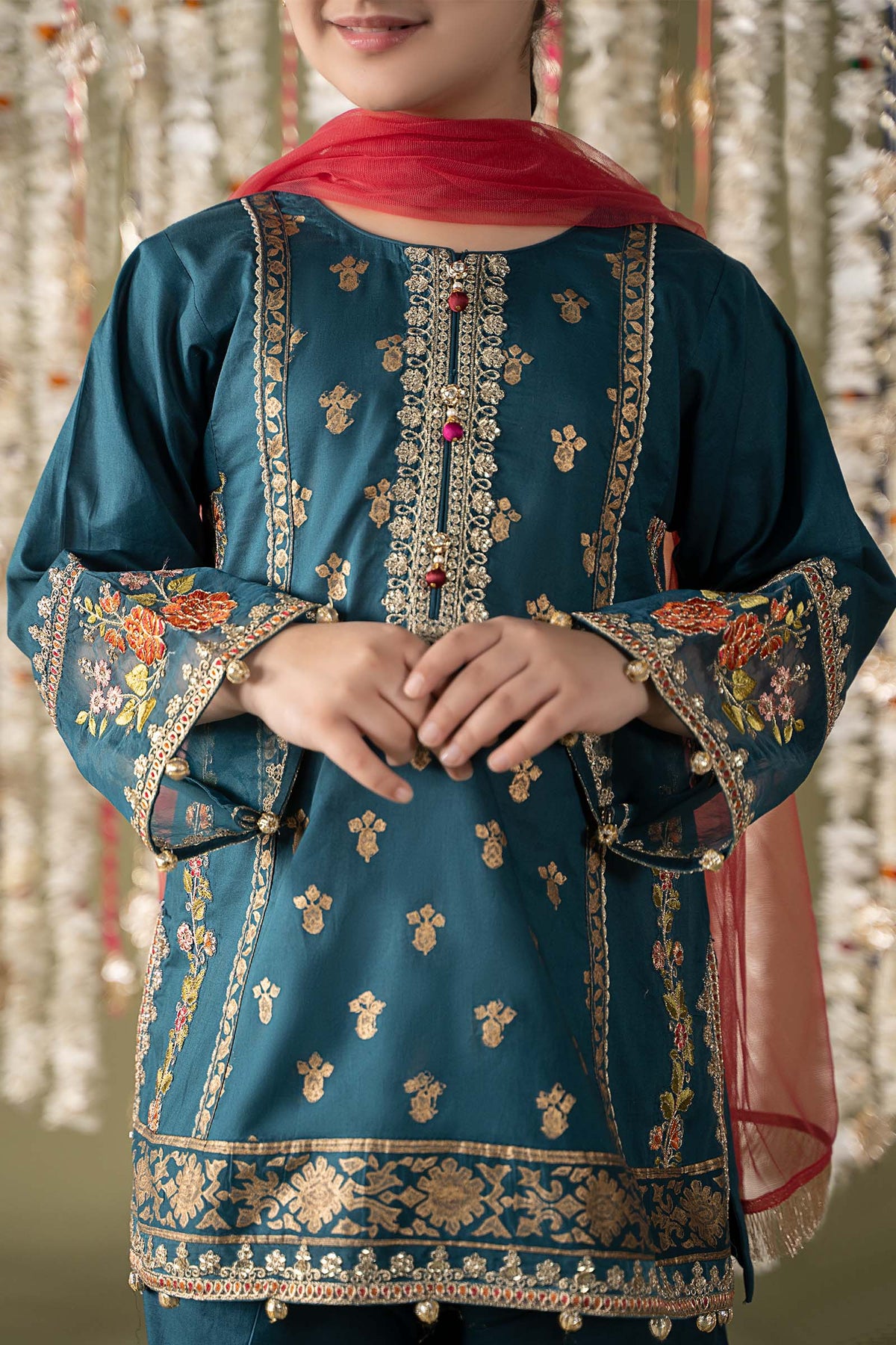 Maria B | 3 Piece Embroidered Lawn Suit | MKD-EF25-24 by Maria Faisal - Registered Vendor of : Maria B - type : Kids Clothes - 100% original wedding dresses