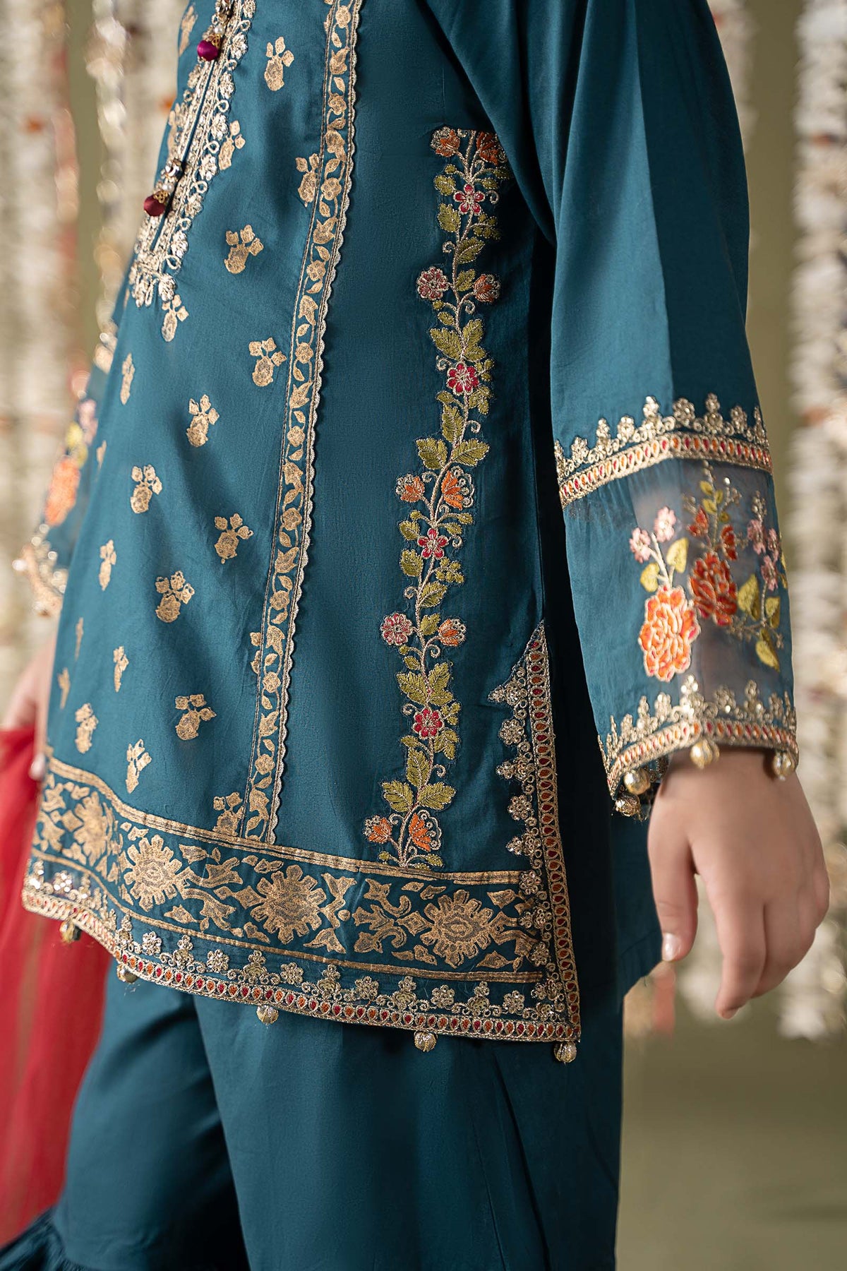 Maria B | 3 Piece Embroidered Lawn Suit | MKD-EF25-24 by Maria Faisal - Registered Vendor of : Maria B - type : Kids Clothes - 100% original wedding dresses