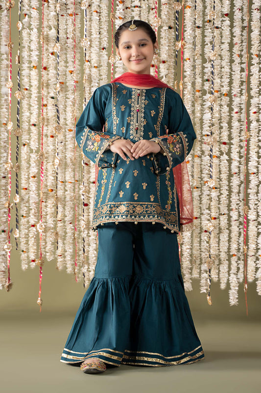 3 Piece Embroidered Lawn Suit - Kids Clothes - available at Maria Faisal in UK and USA