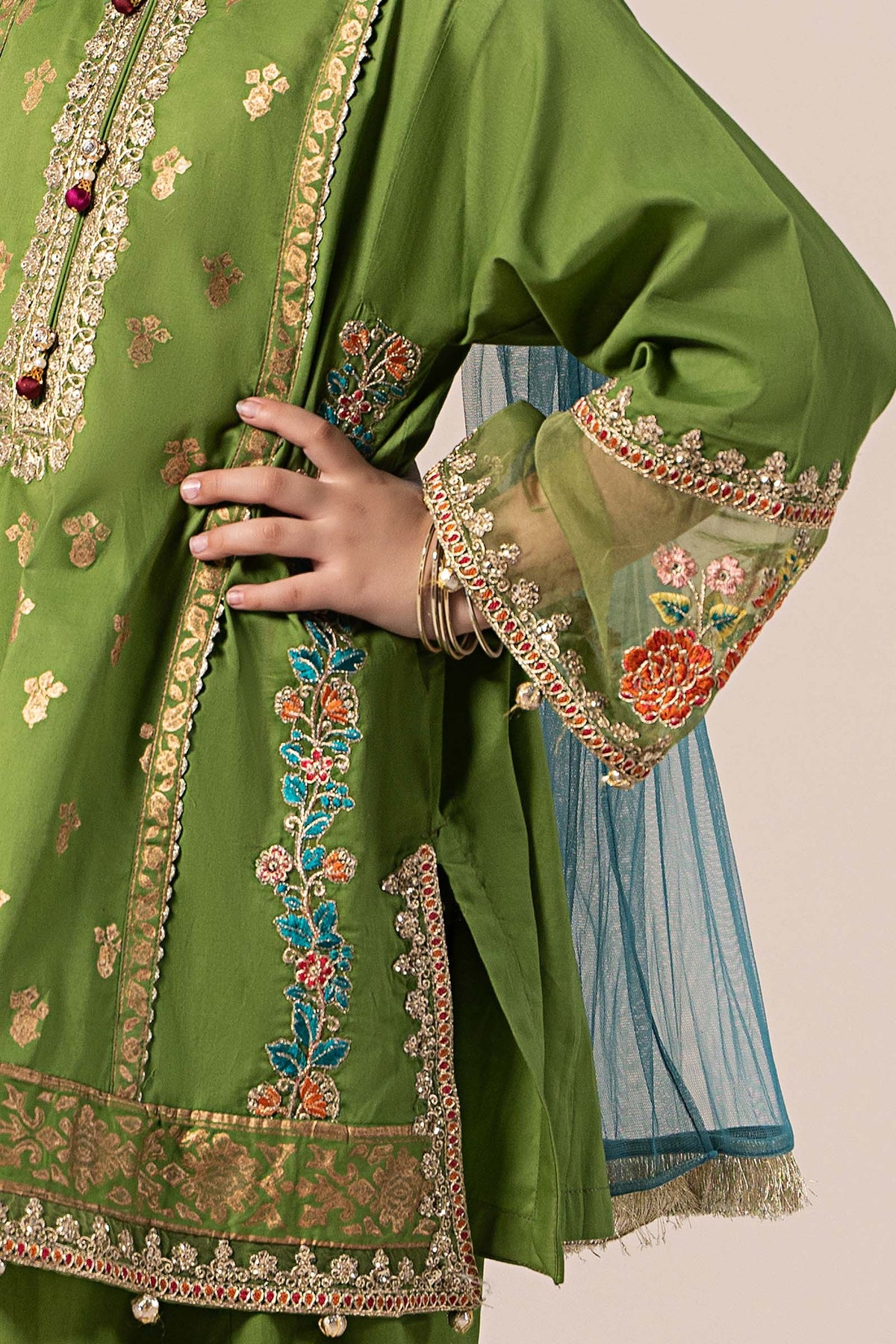 Maria B | 3 Piece Embroidered Lawn Suit | MKD-EF25-24 by Maria Faisal - Registered Vendor of : Maria B - type : Kids Clothes - 100% original wedding dresses