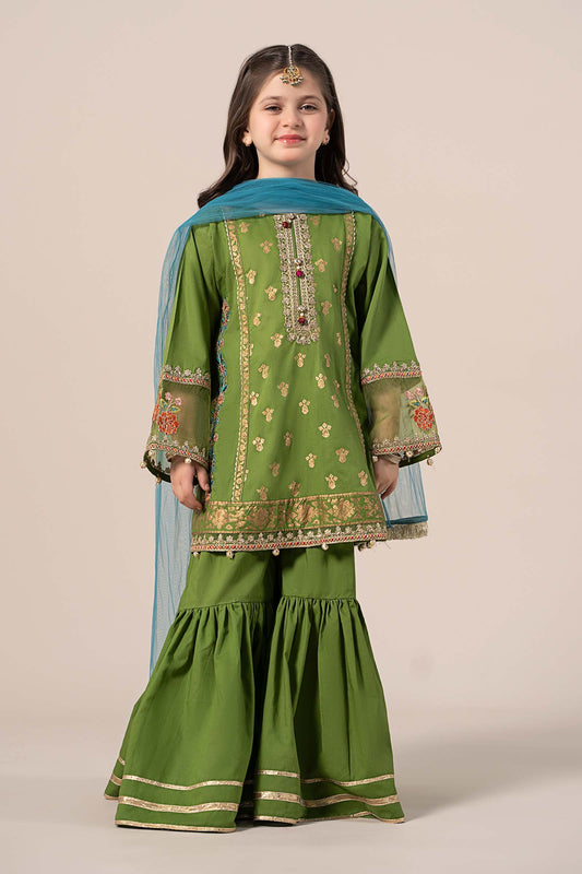 3 Piece Embroidered Lawn Suit - Kids Clothes - available at Maria Faisal in UK and USA