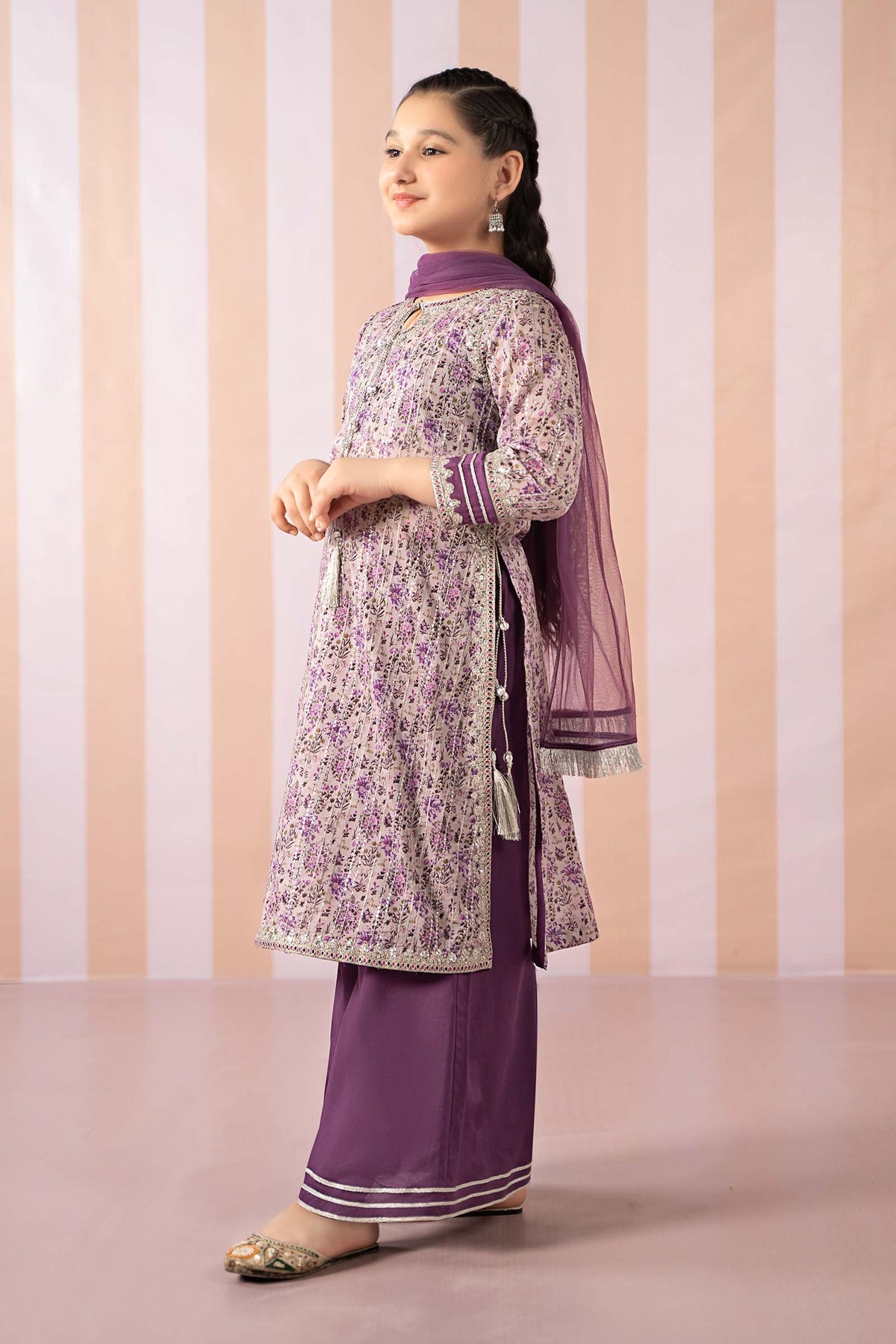 3 Piece Embroidered Lawn Suit - Kids Clothes - available at Maria Faisal in UK and USA