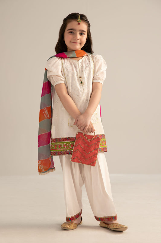 3 Piece Dyed Cambric Suit - Kids Clothes - available at Maria Faisal in UK and USA