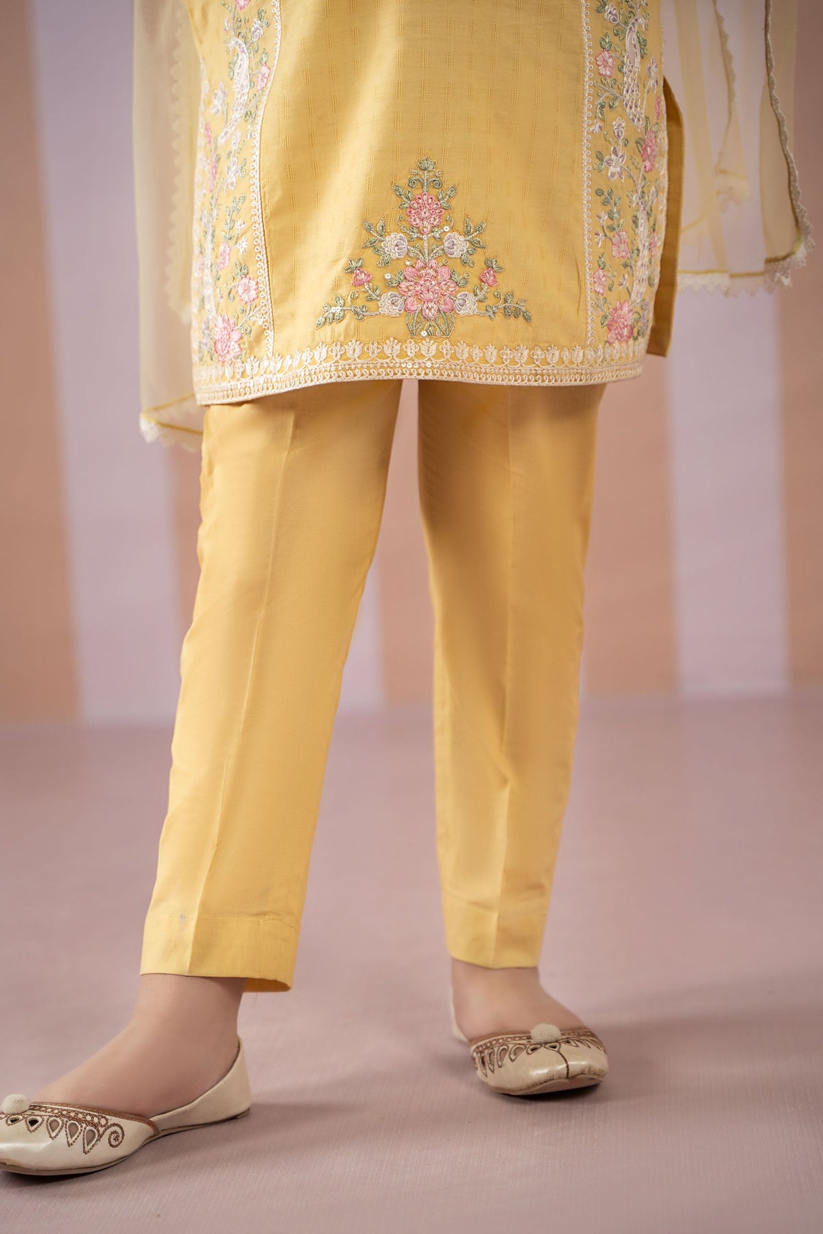 3 Piece Embroidered Dobby Lawn Suit - Kids Clothes - available at Maria Faisal in UK and USA