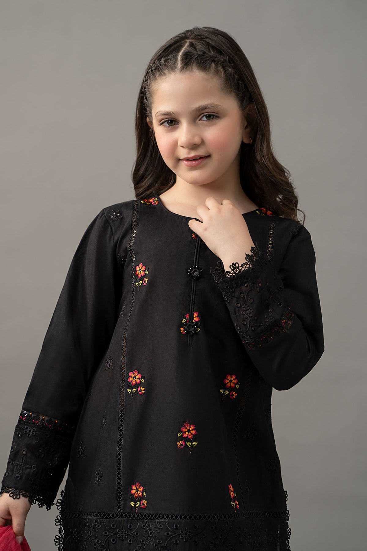 3 Piece Embroidered Lawn Suit - Kids Clothes - available at Maria Faisal in UK and USA