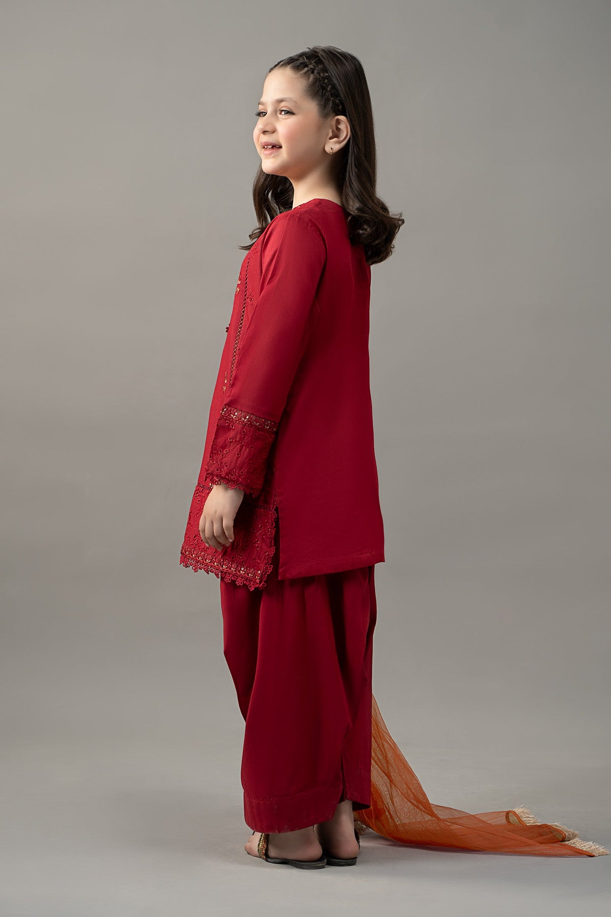 3 Piece Embroidered Lawn Suit - Kids Clothes - available at Maria Faisal in UK and USA