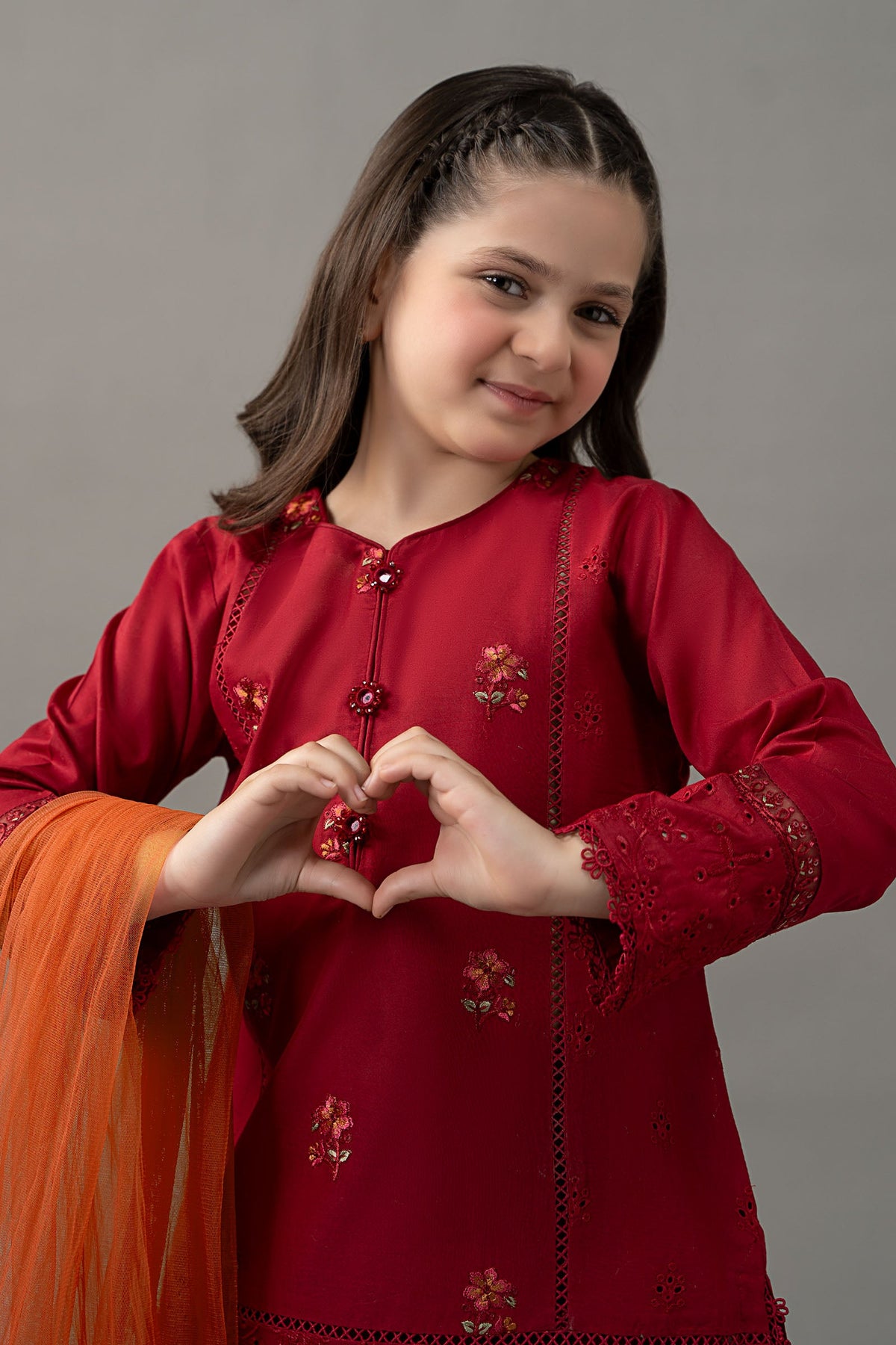 3 Piece Embroidered Lawn Suit - Kids Clothes - available at Maria Faisal in UK and USA