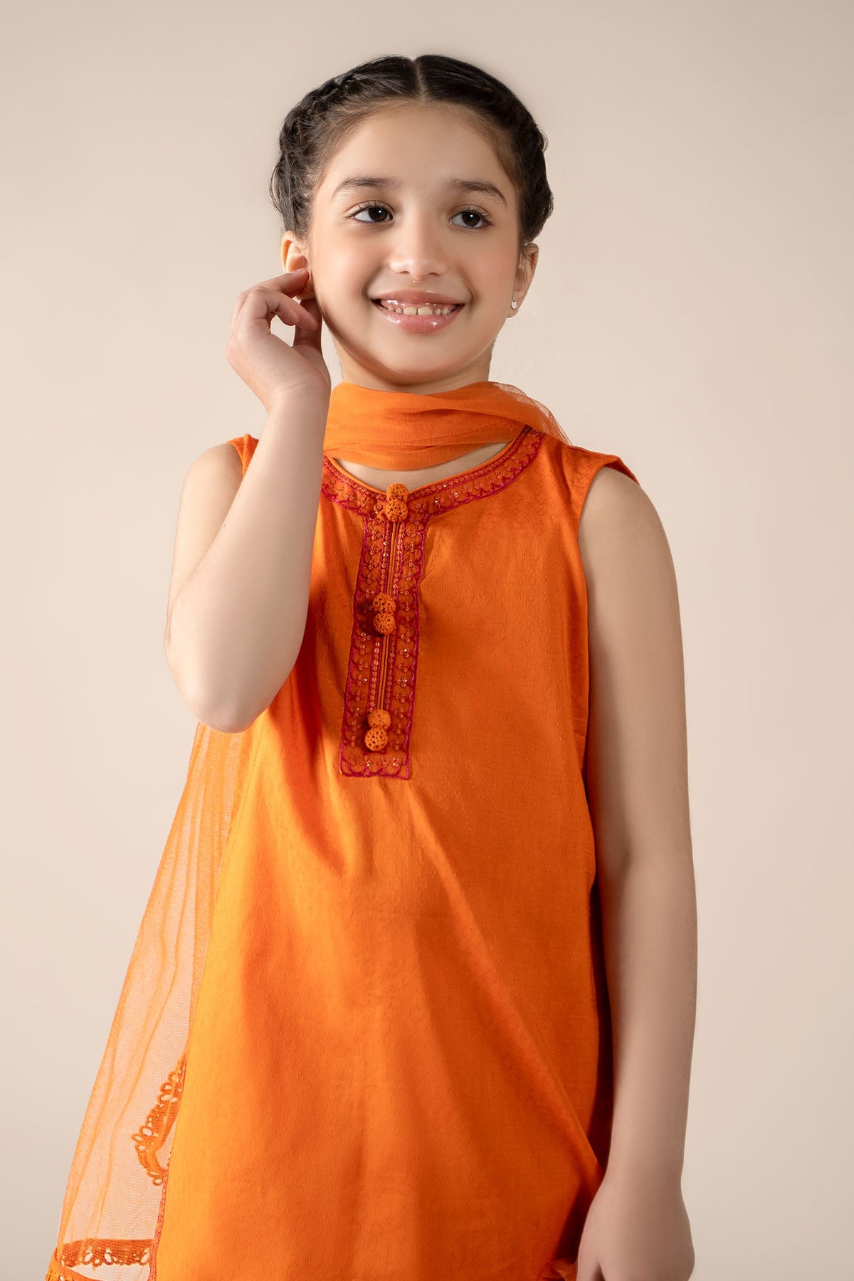 3 Piece Embroidered Dobby Lawn Suit - Kids Clothes - available at Maria Faisal in UK and USA