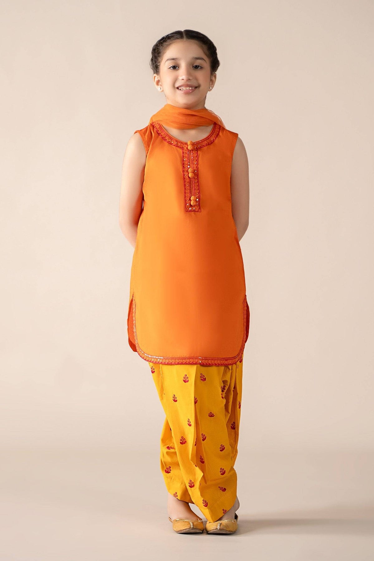 Maria B | 3 Piece Embroidered Dobby Lawn Suit | MKD-EF25-54 by Maria Faisal - Registered Vendor of : Maria B - type : Kids Clothes - 100% original wedding dresses