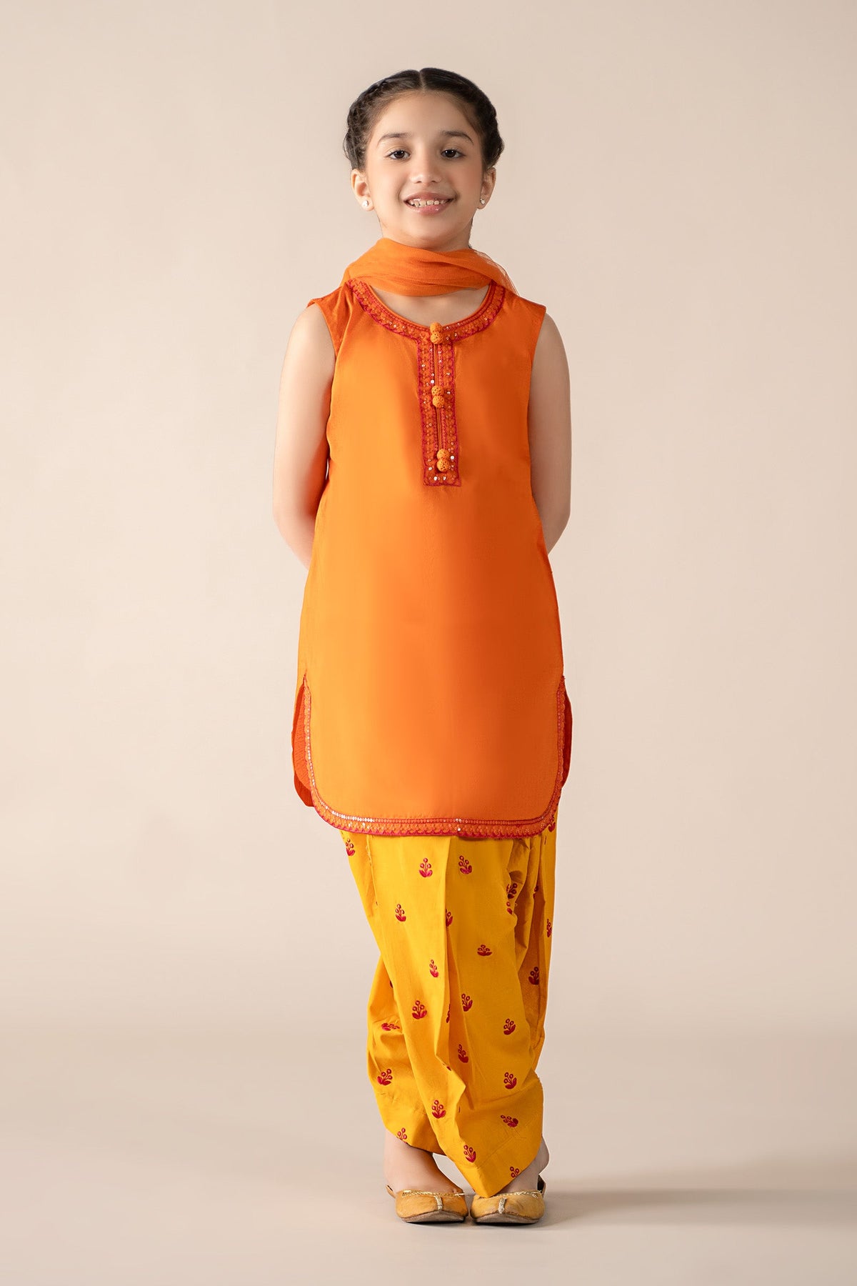 3 Piece Embroidered Dobby Lawn Suit - Kids Clothes - available at Maria Faisal in UK and USA