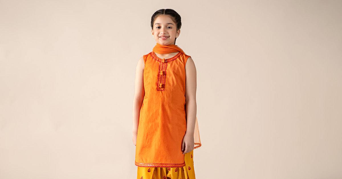 Maria B | 3 Piece Embroidered Dobby Lawn Suit | MKD-EF25-54 by Maria Faisal - Registered Vendor of : Maria B - type : Kids Clothes - 100% original wedding dresses