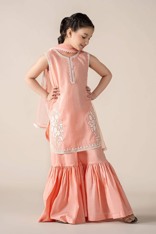Maria B | 3 Piece Embroidered Lawn Suit | MKD-EF25-60 by Maria Faisal - Registered Vendor of : Maria B - type : Kids Clothes - 100% original wedding dresses