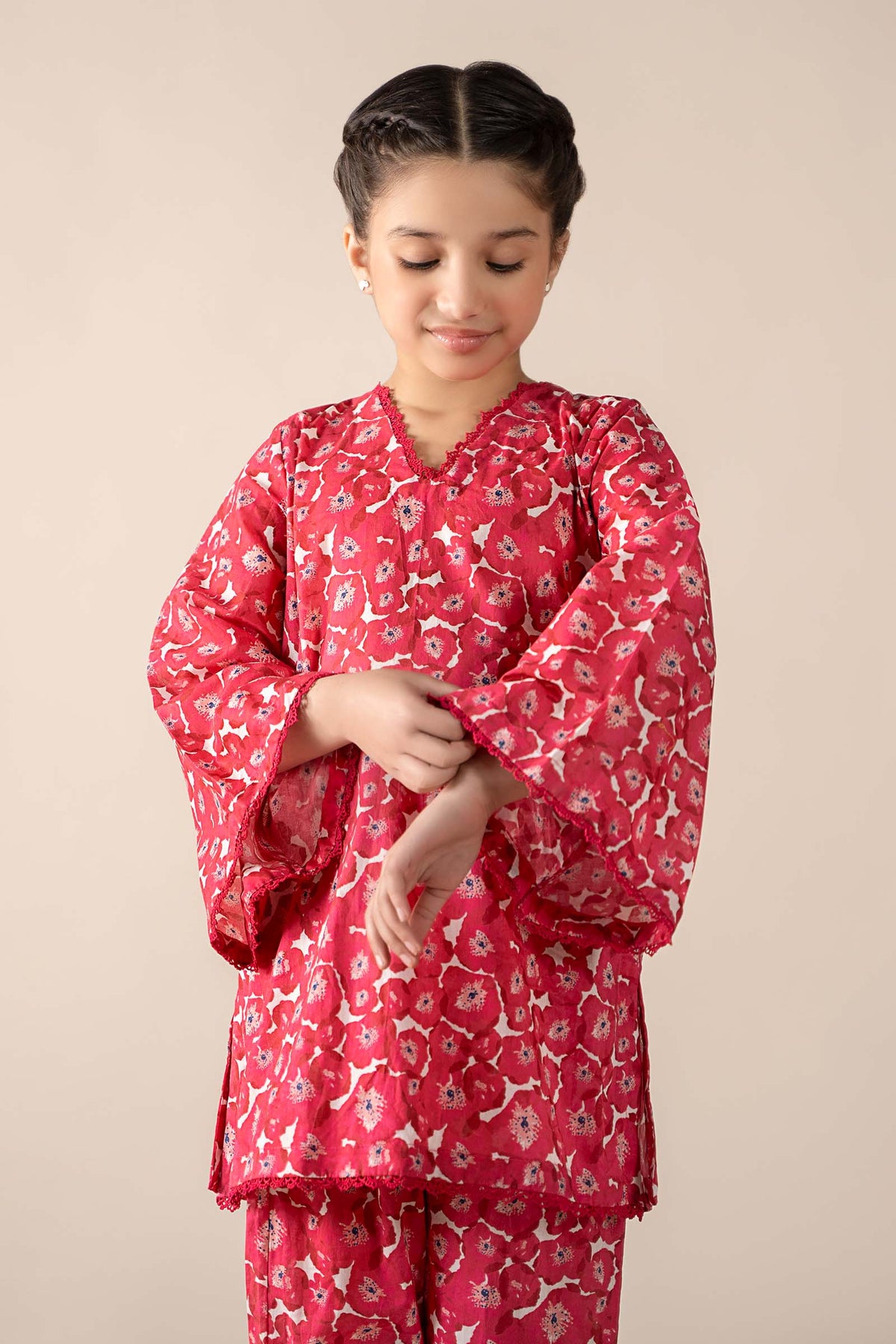Maria B | 2 Piece Printed Lawn Suit | MKD-EF25-69 by Maria Faisal - Registered Vendor of : Maria B - type : Kids Clothes - 100% original wedding dresses