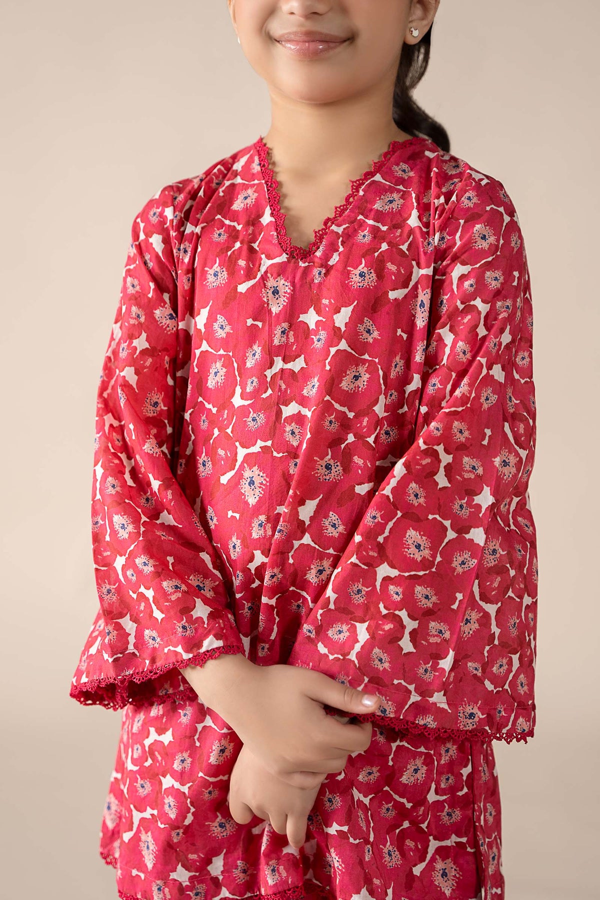 Maria B | 2 Piece Printed Lawn Suit | MKD-EF25-69 by Maria Faisal - Registered Vendor of : Maria B - type : Kids Clothes - 100% original wedding dresses