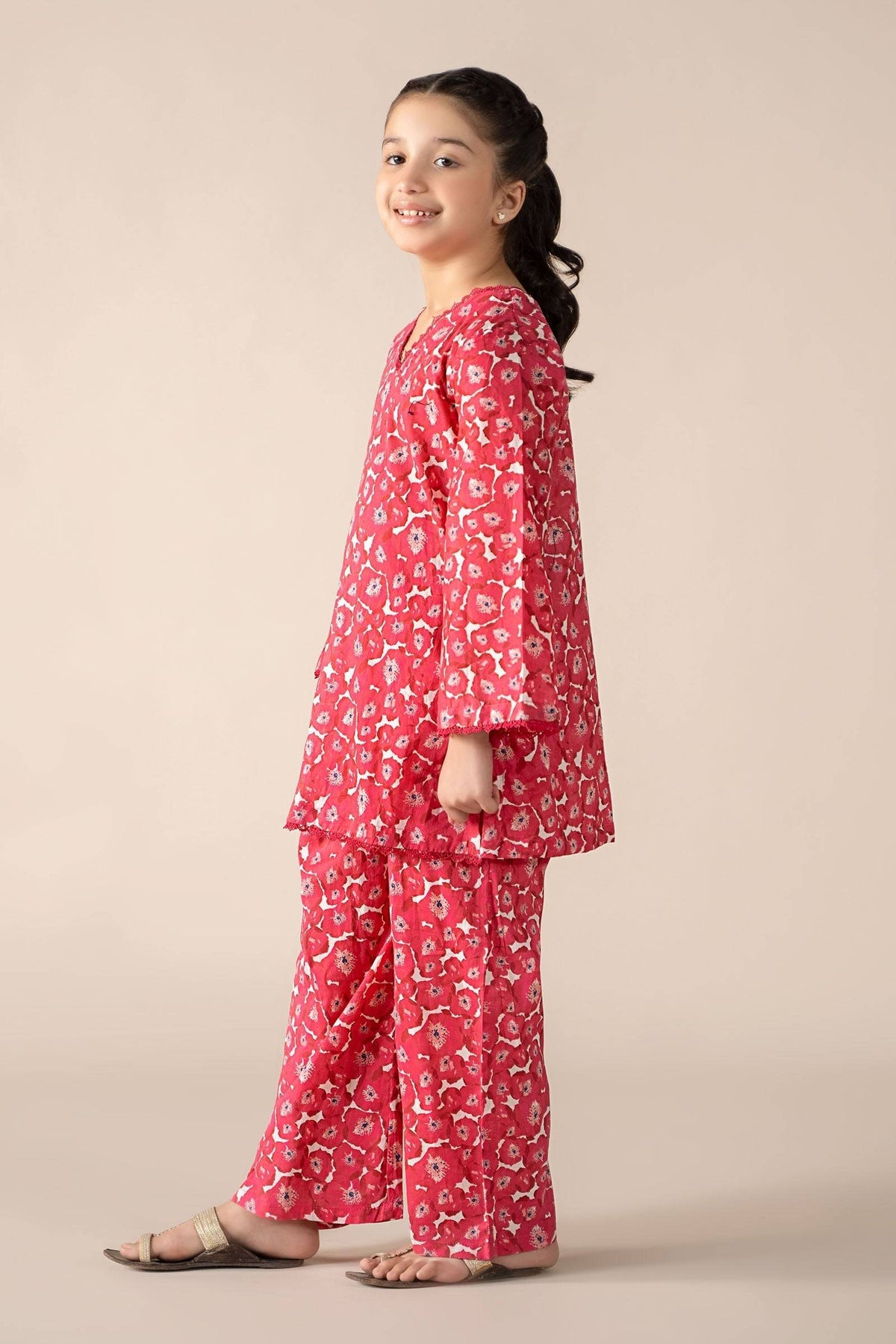 Maria B | 2 Piece Printed Lawn Suit | MKD-EF25-69 by Maria Faisal - Registered Vendor of : Maria B - type : Kids Clothes - 100% original wedding dresses