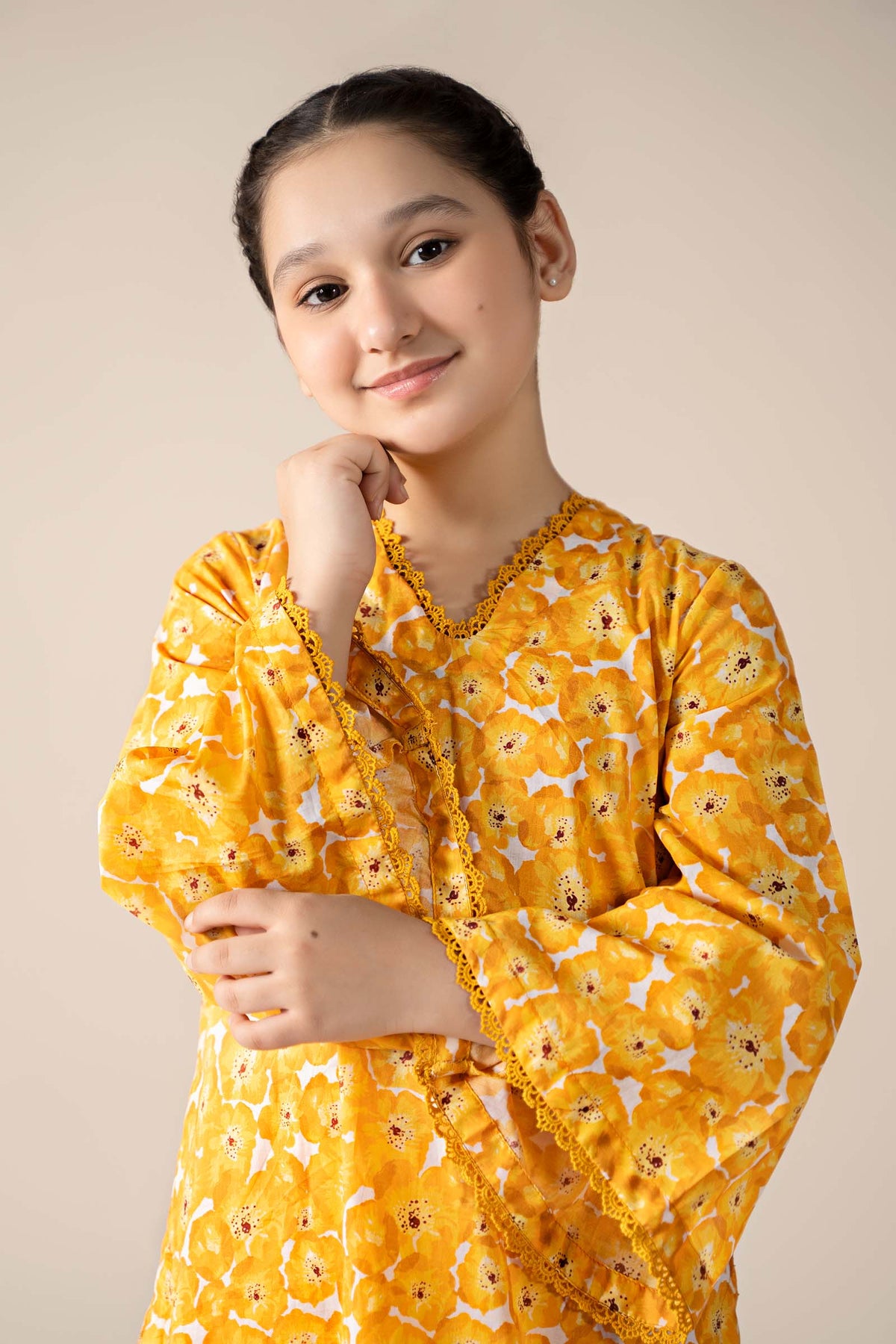 Maria B | 2 Piece Printed Lawn Suit | MKD-EF25-69 by Maria Faisal - Registered Vendor of : Maria B - type : Kids Clothes - 100% original wedding dresses
