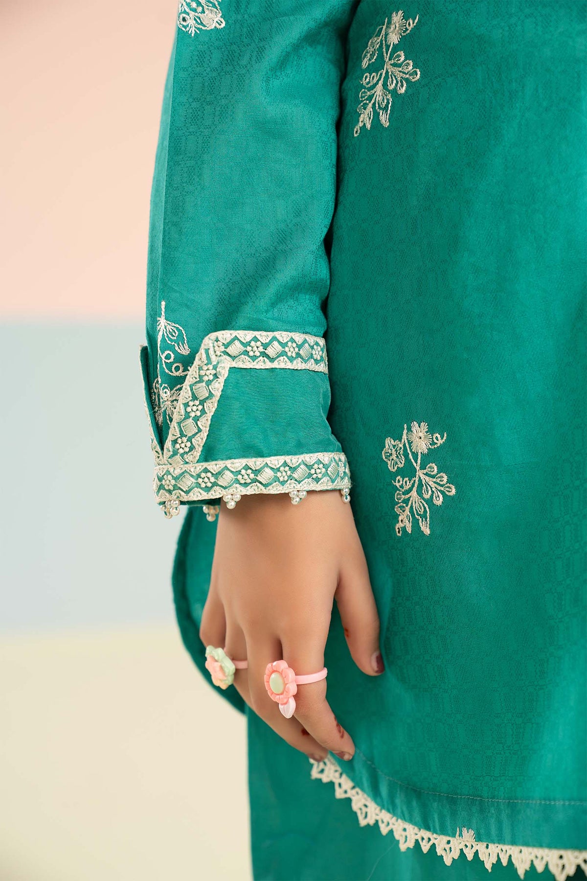 2 Piece Embroidered Dobby Lawn Suit - Kids Clothing - available at Maria Faisal in UK and USA.
