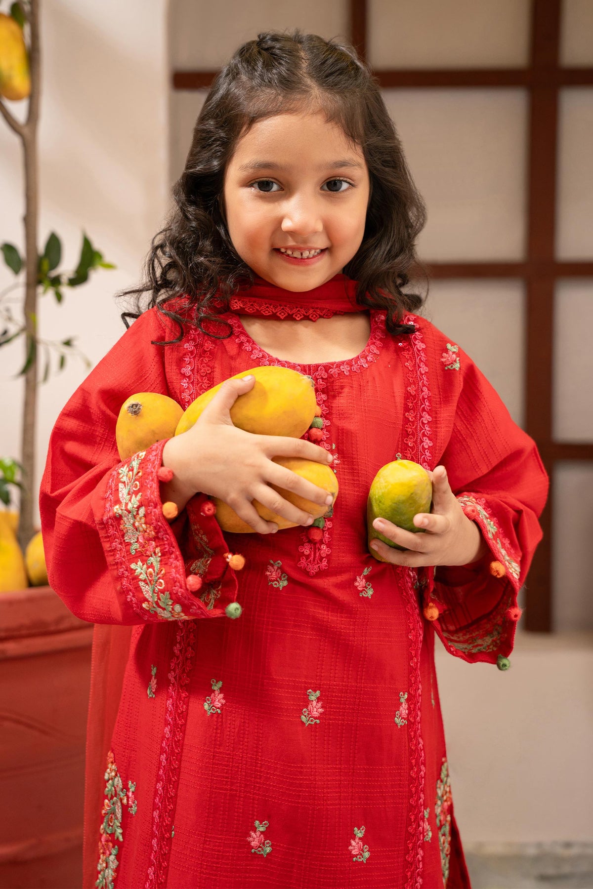 3 Piece Embroidered Dobby Suit - Kids Clothes - available at Maria Faisal in UK and USA
