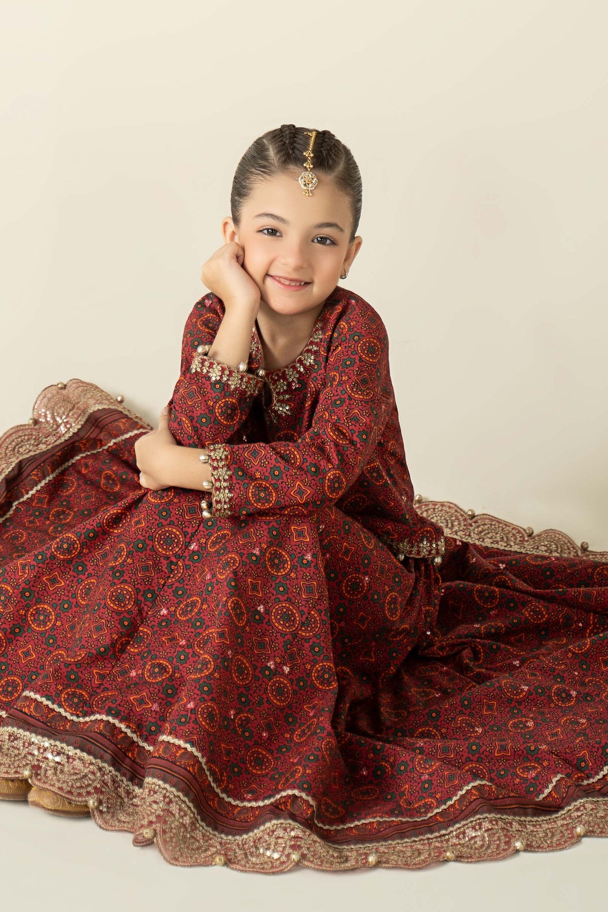 3 Piece Embroidered Slub Khaddar Suit - Kids Clothes - available at Maria Faisal in UK and USA