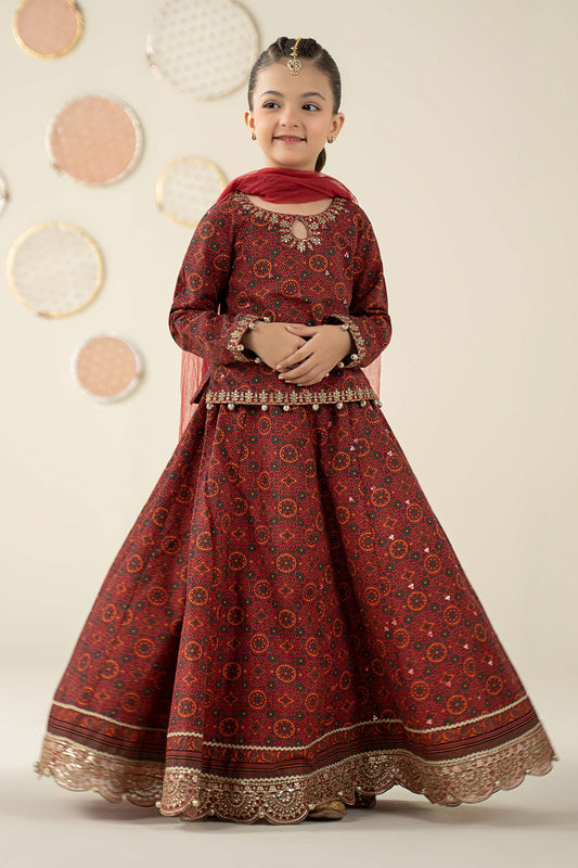 3 Piece Embroidered Slub Khaddar Suit - Kids Clothes - available at Maria Faisal in UK and USA