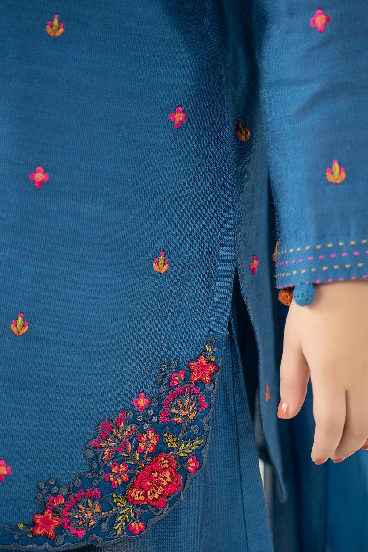 3 Piece Embroidered Cotton Silk Suit - Kids Clothes - available at Maria Faisal in UK and USA