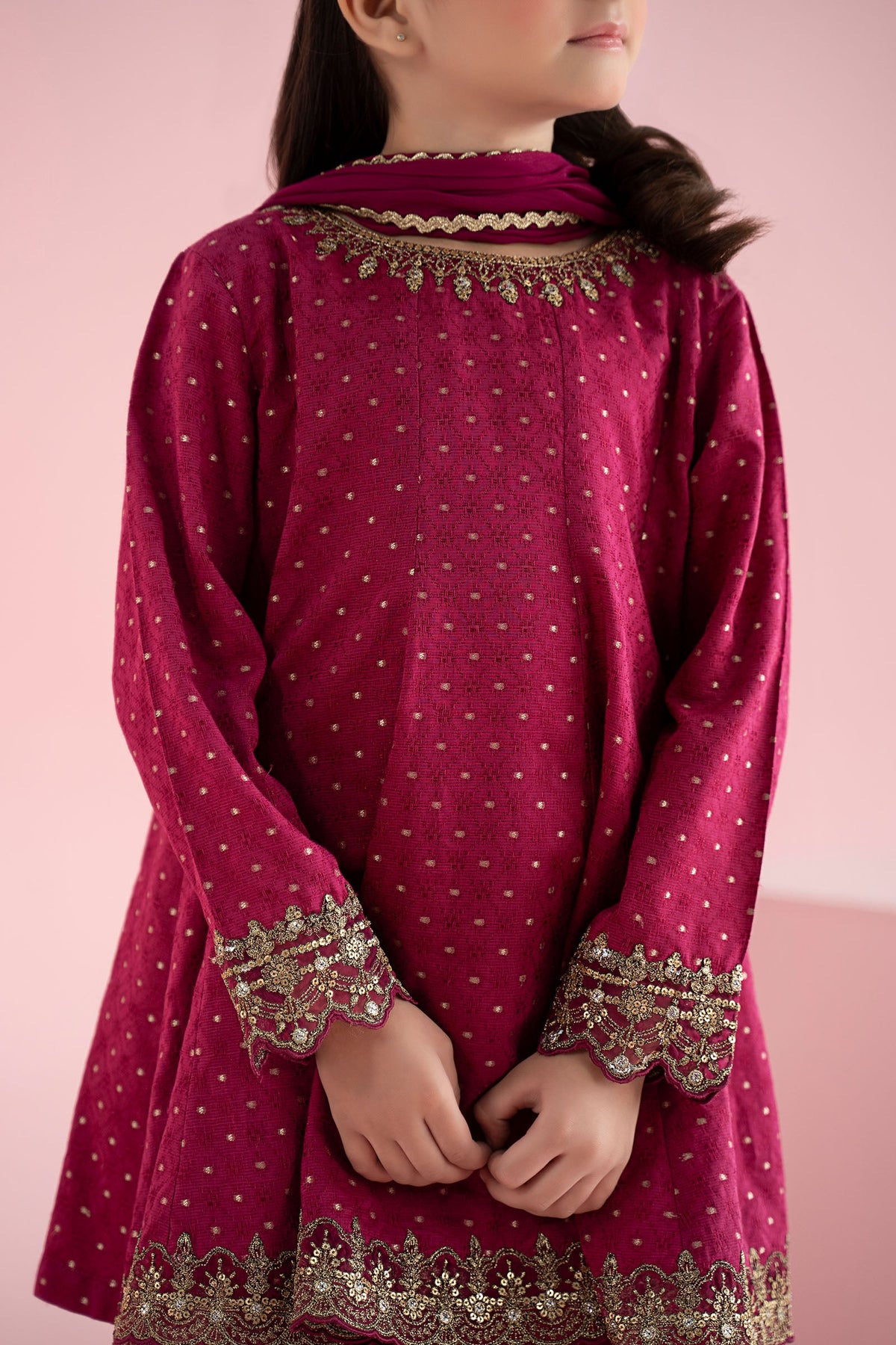 3 Piece Embroidered Filament Viscose Suit - Kids Clothes - available at Maria Faisal in UK and USA