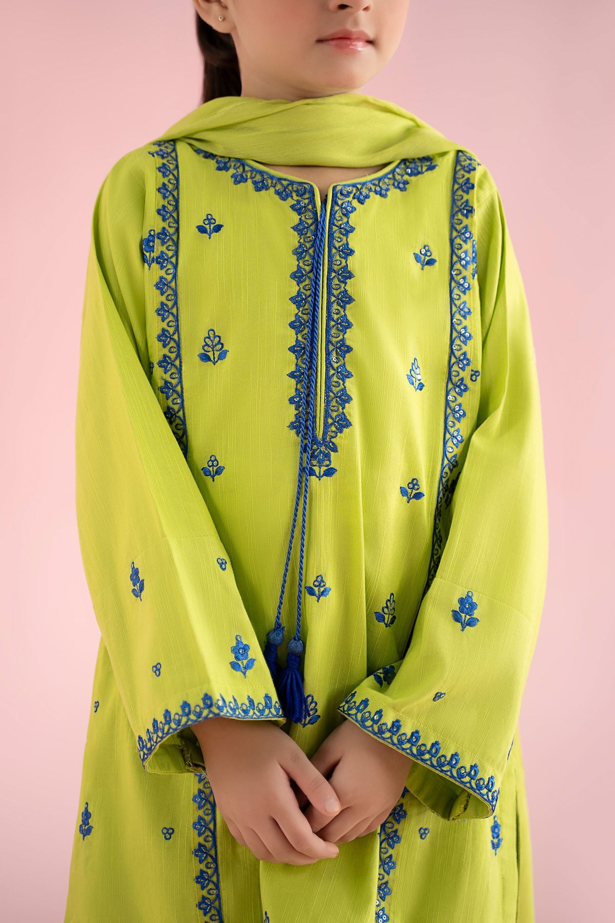 3 Piece Embroidered Khaddar Suit - Kids Clothes - available at Maria Faisal in UK and USA